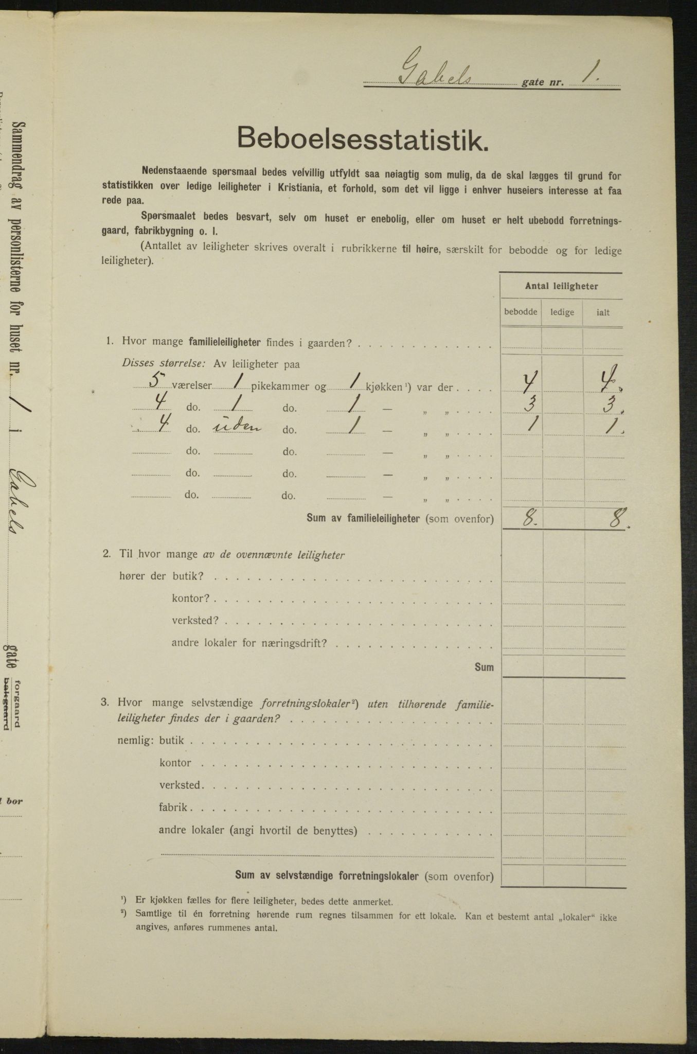 OBA, Municipal Census 1913 for Kristiania, 1913, p. 28607