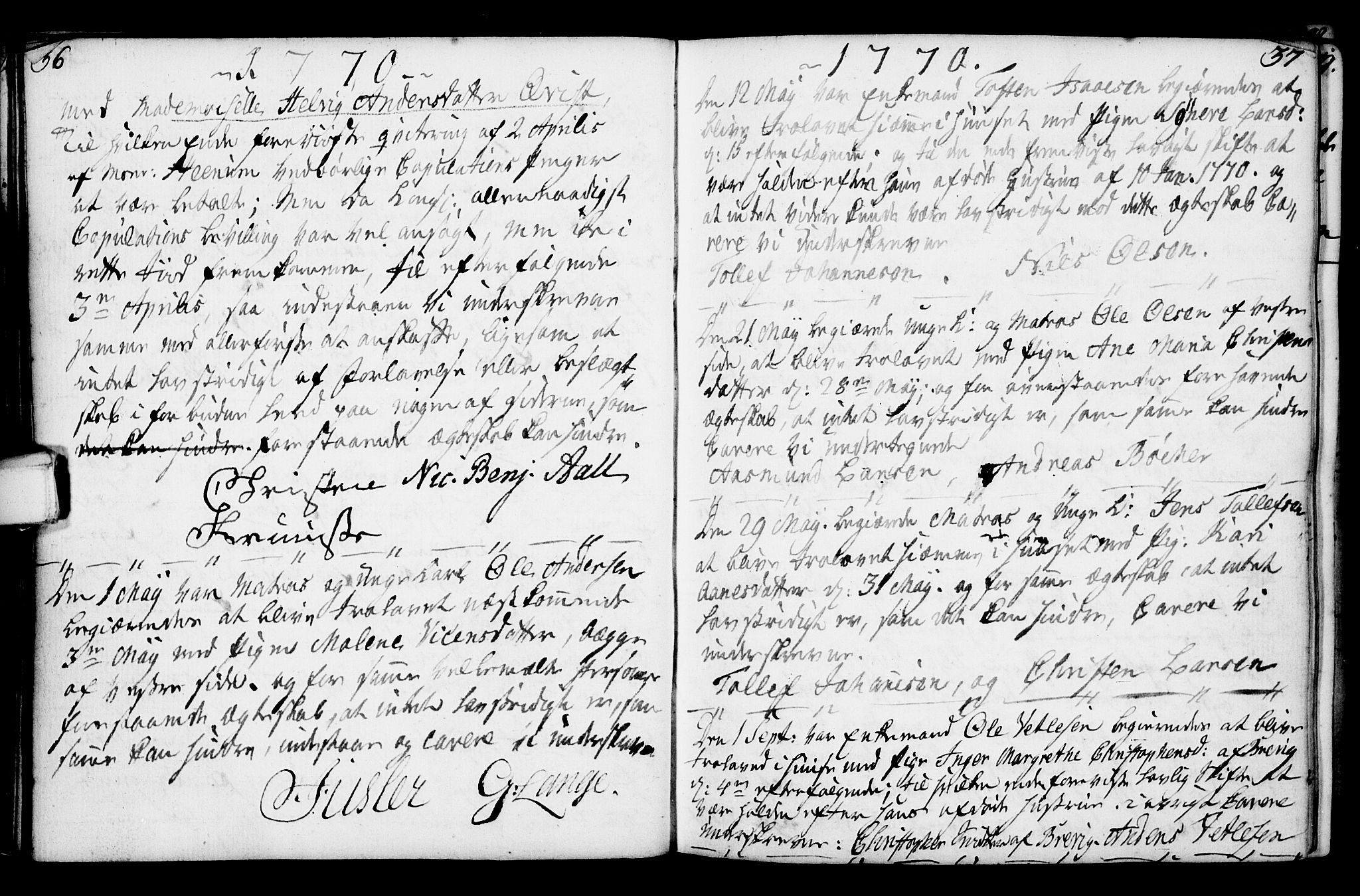 Porsgrunn kirkebøker , AV/SAKO-A-104/F/Fa/L0003: Parish register (official) no. 3, 1764-1814, p. 36-37