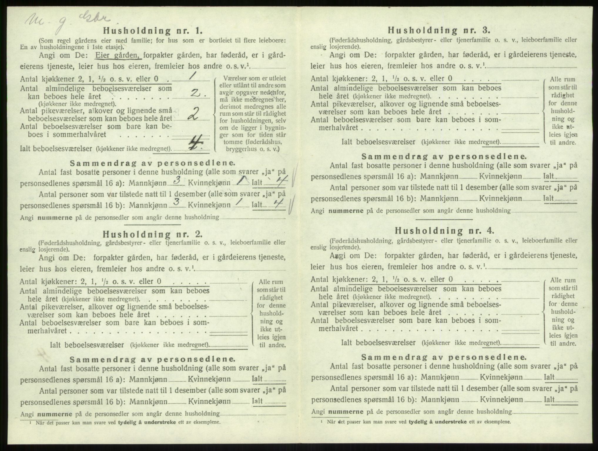 SAB, 1920 census for Hyllestad, 1920, p. 354