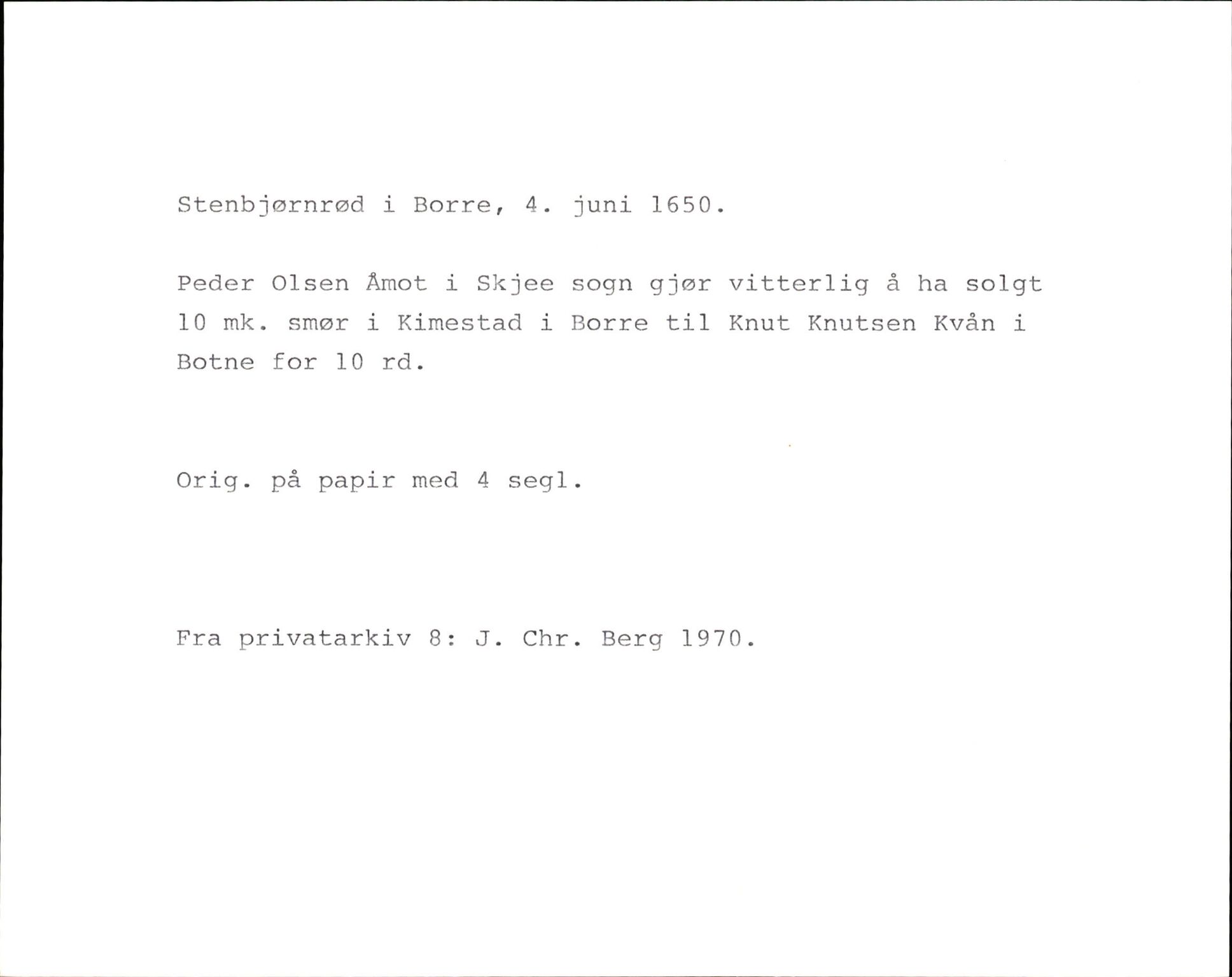 Riksarkivets diplomsamling, AV/RA-EA-5965/F35/F35k/L0002: Regestsedler: Prestearkiver fra Hedmark, Oppland, Buskerud og Vestfold, p. 617