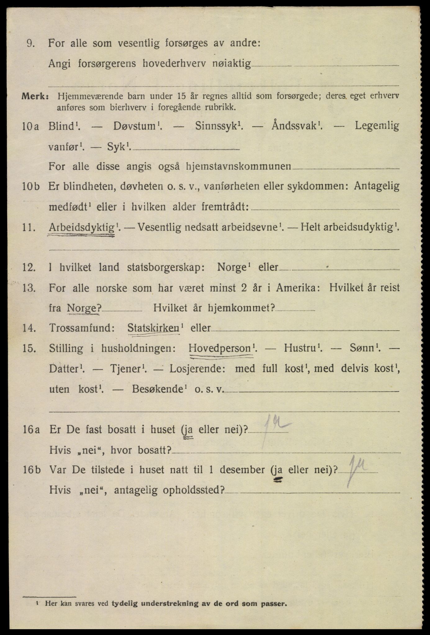 SAK, 1920 census for Mandal, 1920, p. 6990