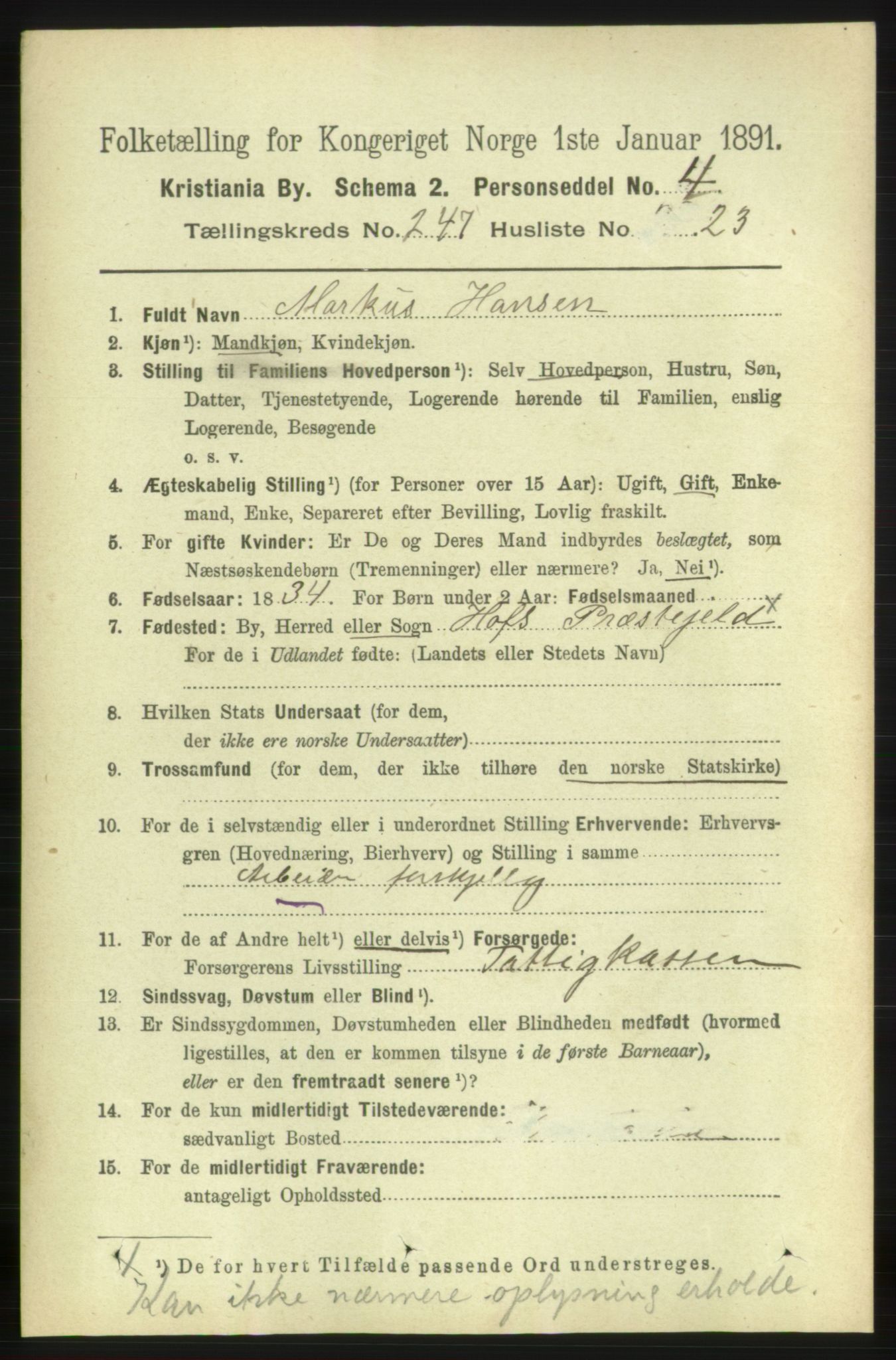 RA, 1891 census for 0301 Kristiania, 1891, p. 150976