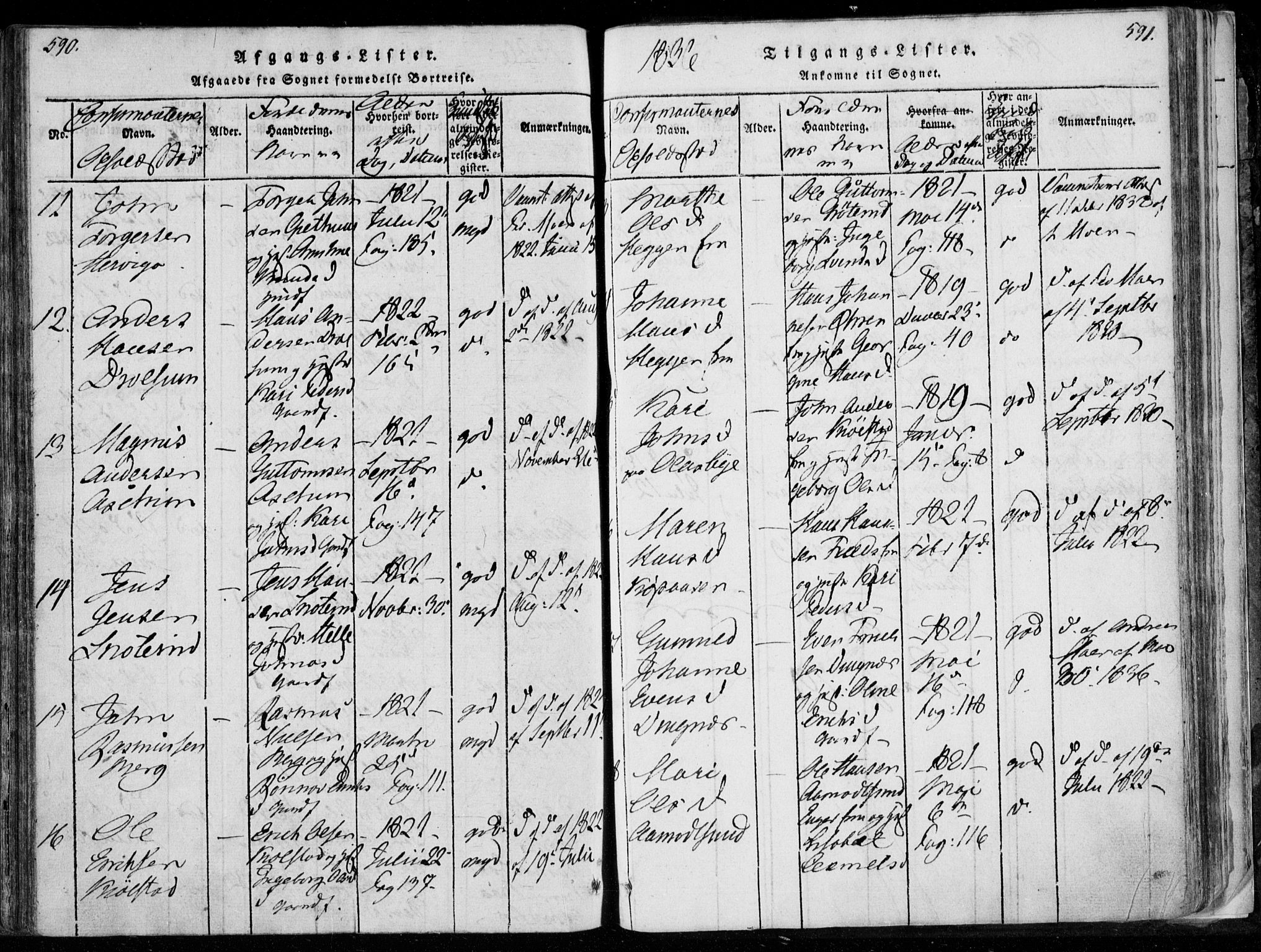 Modum kirkebøker, AV/SAKO-A-234/F/Fa/L0006: Parish register (official) no. 6, 1832-1841, p. 590-591