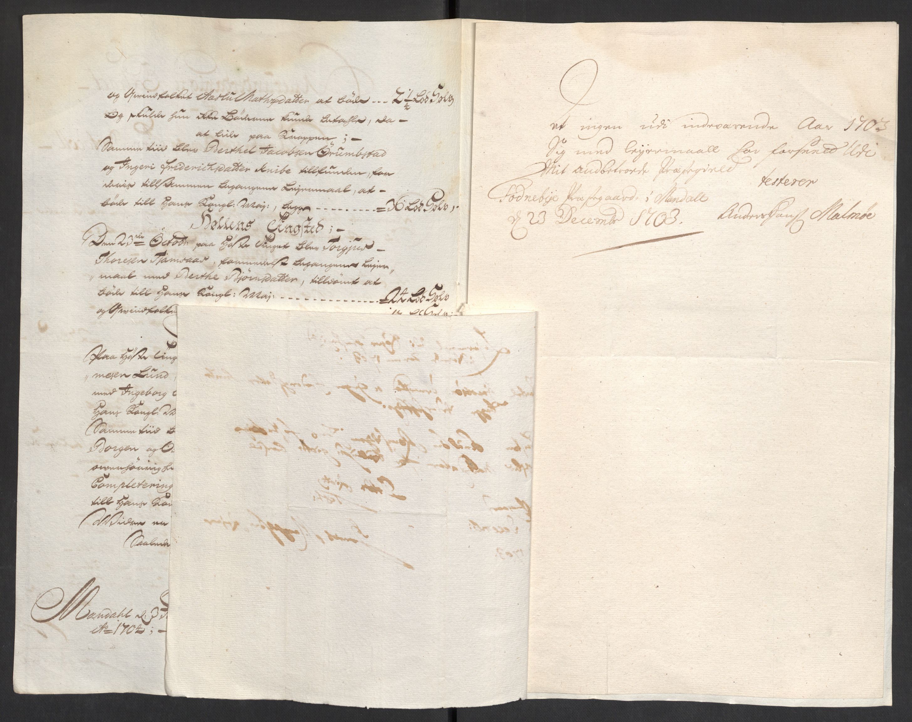 Rentekammeret inntil 1814, Reviderte regnskaper, Fogderegnskap, RA/EA-4092/R43/L2550: Fogderegnskap Lista og Mandal, 1703-1704, p. 60