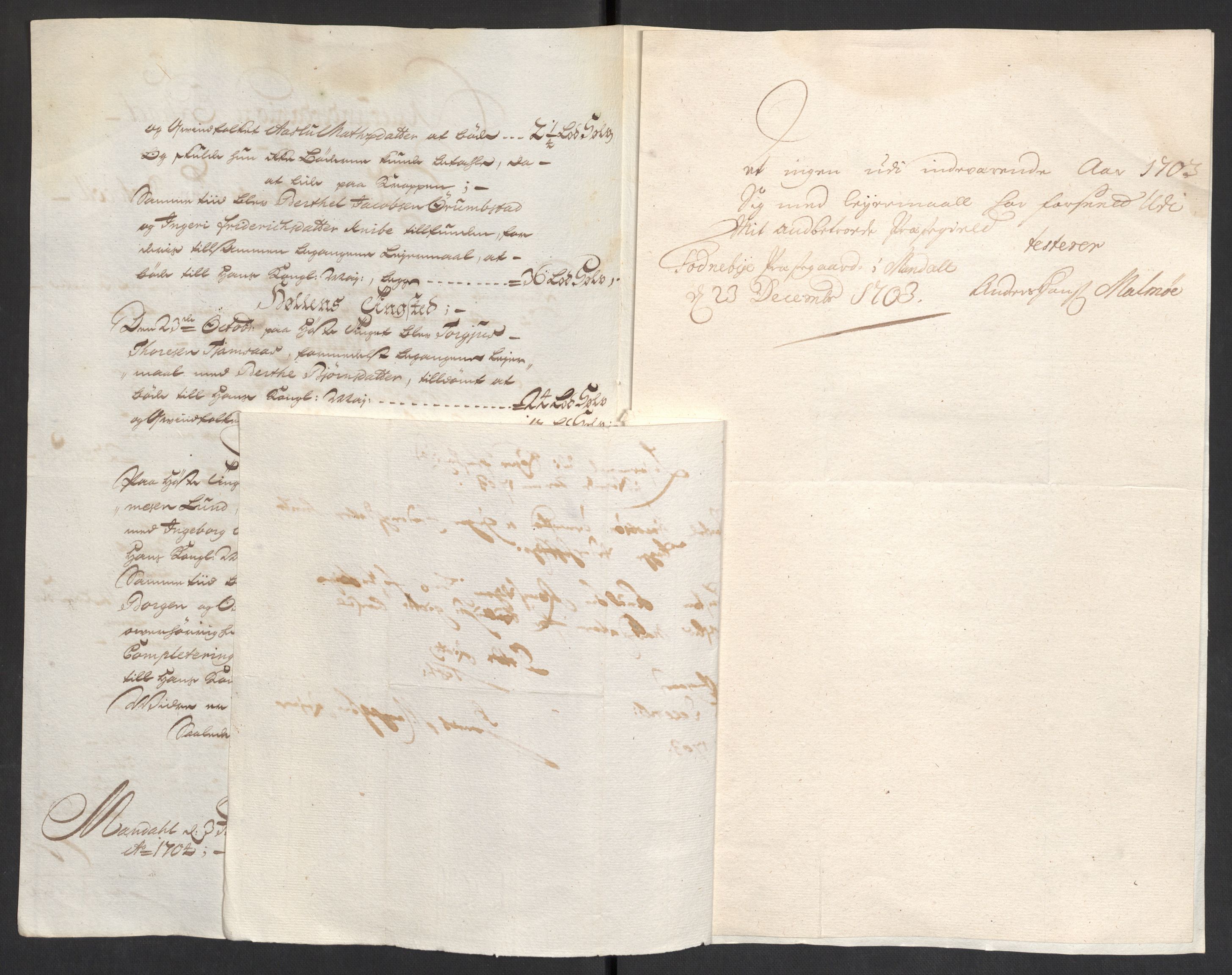 Rentekammeret inntil 1814, Reviderte regnskaper, Fogderegnskap, AV/RA-EA-4092/R43/L2550: Fogderegnskap Lista og Mandal, 1703-1704, p. 60