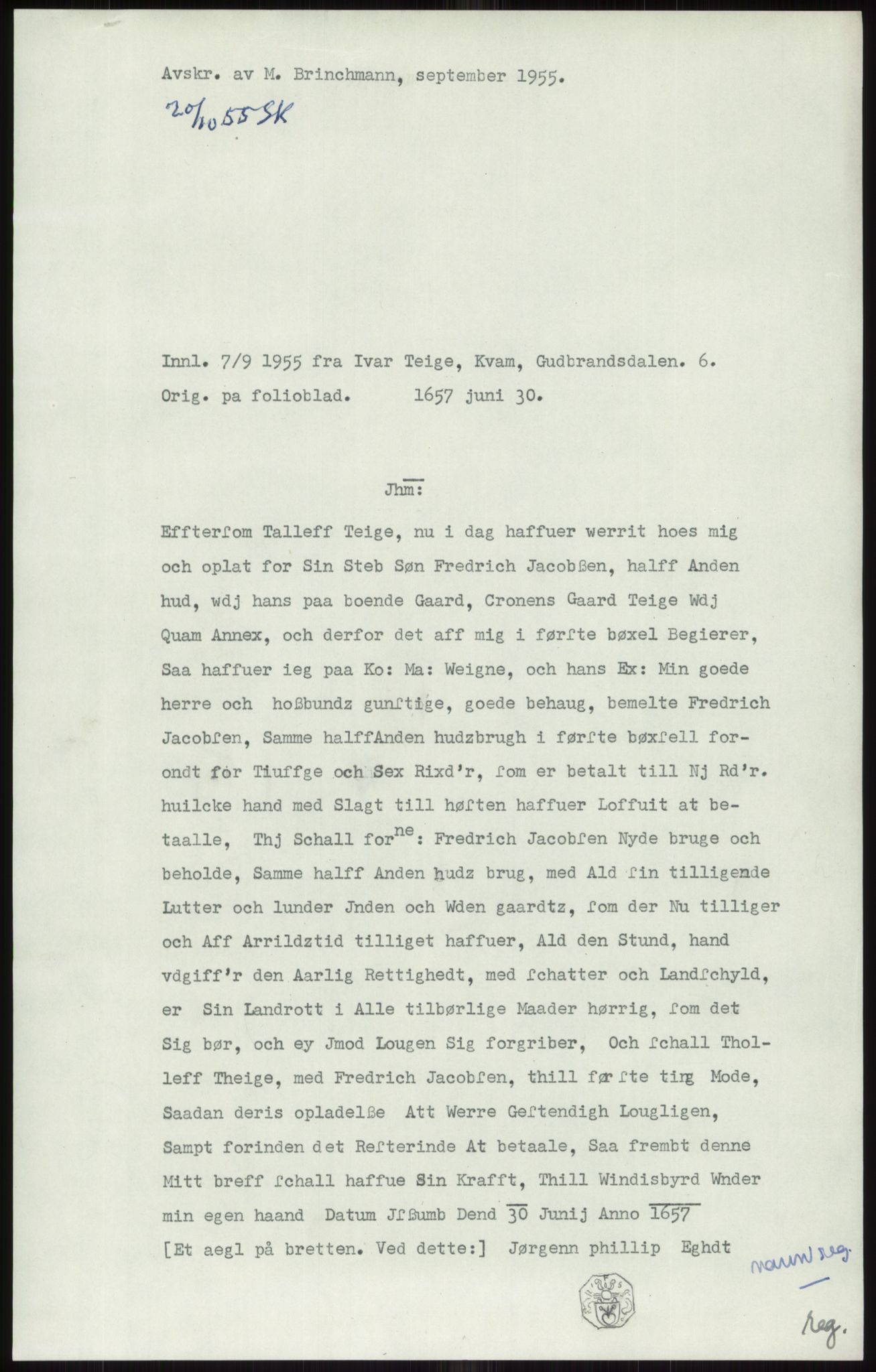 Samlinger til kildeutgivelse, Diplomavskriftsamlingen, AV/RA-EA-4053/H/Ha, p. 214