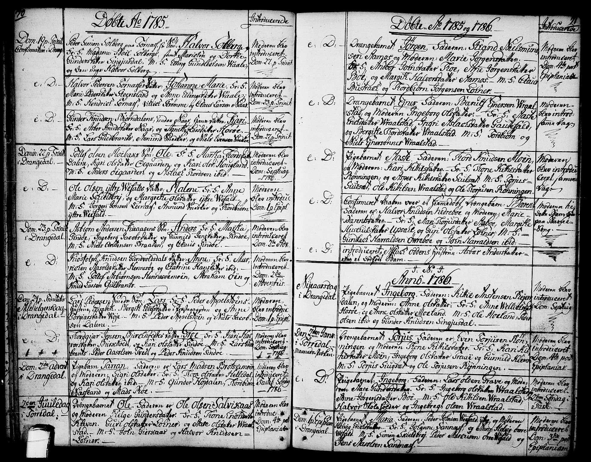 Drangedal kirkebøker, SAKO/A-258/F/Fa/L0003: Parish register (official) no. 3, 1768-1814, p. 70-71