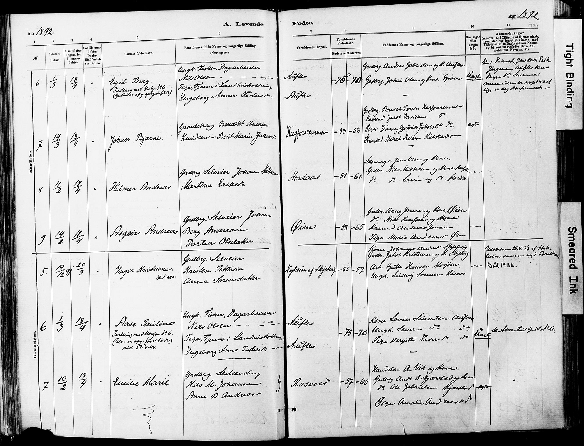 Ministerialprotokoller, klokkerbøker og fødselsregistre - Nordland, AV/SAT-A-1459/820/L0295: Parish register (official) no. 820A16, 1880-1896, p. 106