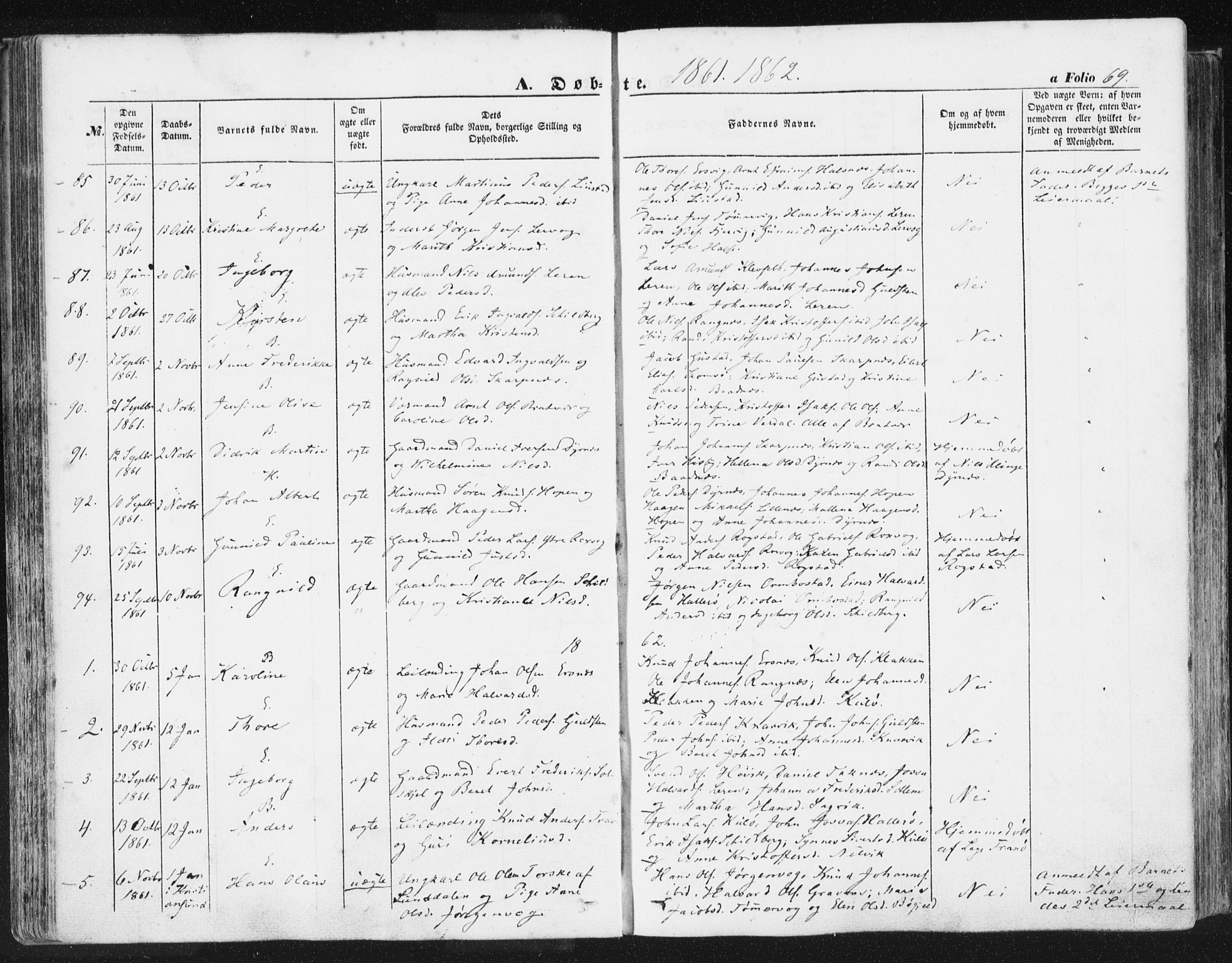 Ministerialprotokoller, klokkerbøker og fødselsregistre - Møre og Romsdal, AV/SAT-A-1454/581/L0937: Parish register (official) no. 581A05, 1853-1872, p. 69