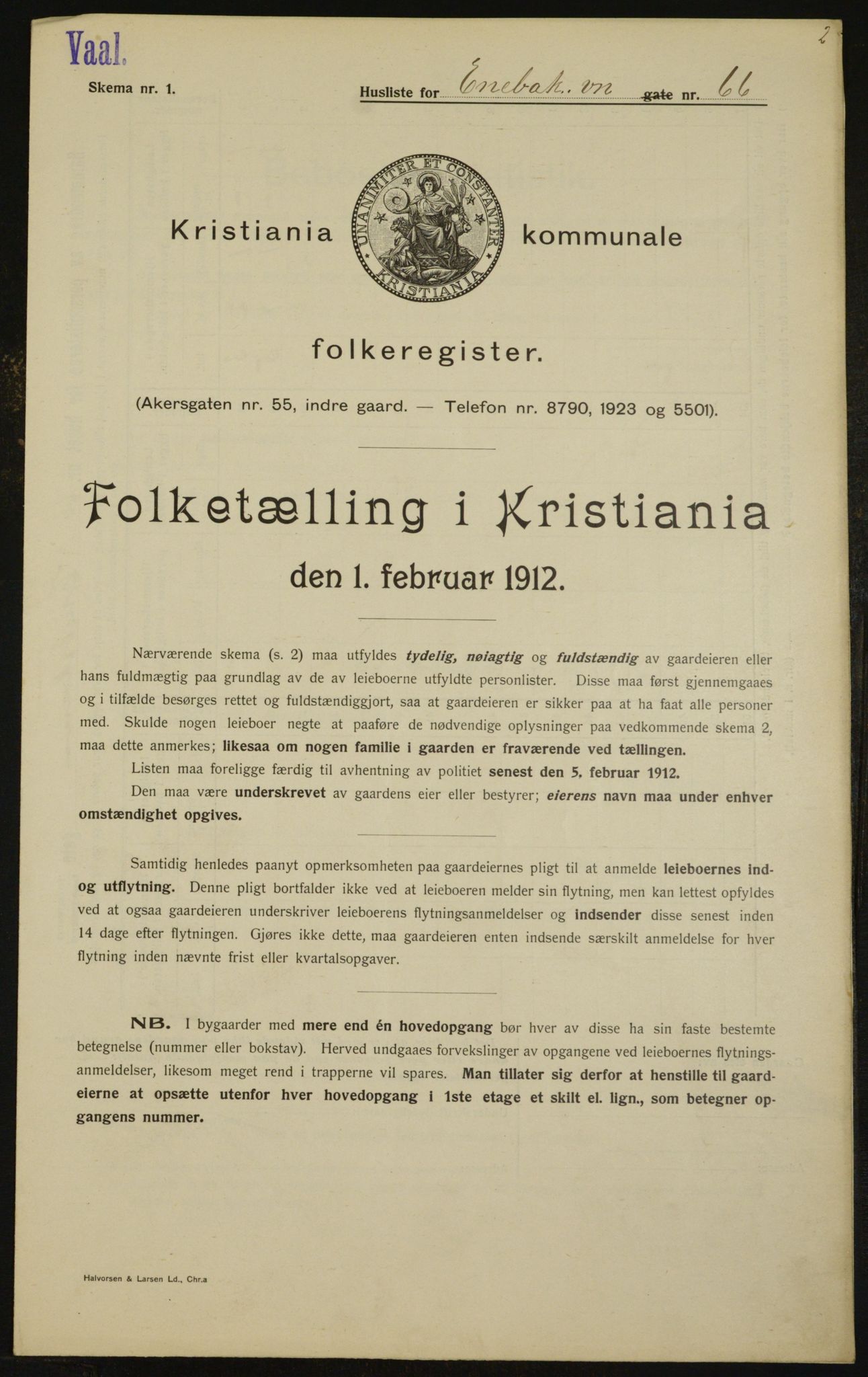 OBA, Municipal Census 1912 for Kristiania, 1912, p. 21447