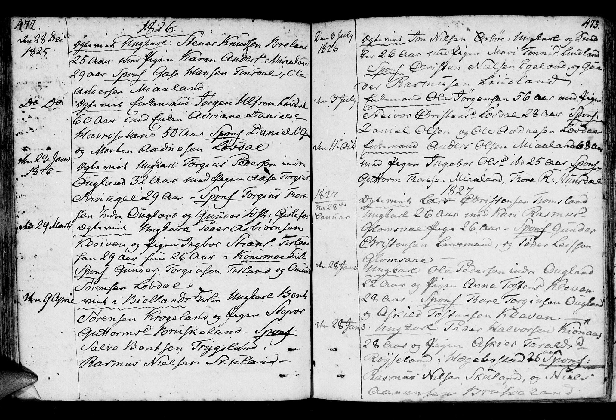 Holum sokneprestkontor, AV/SAK-1111-0022/F/Fa/Fab/L0004: Parish register (official) no. A 4, 1774-1847, p. 472-473