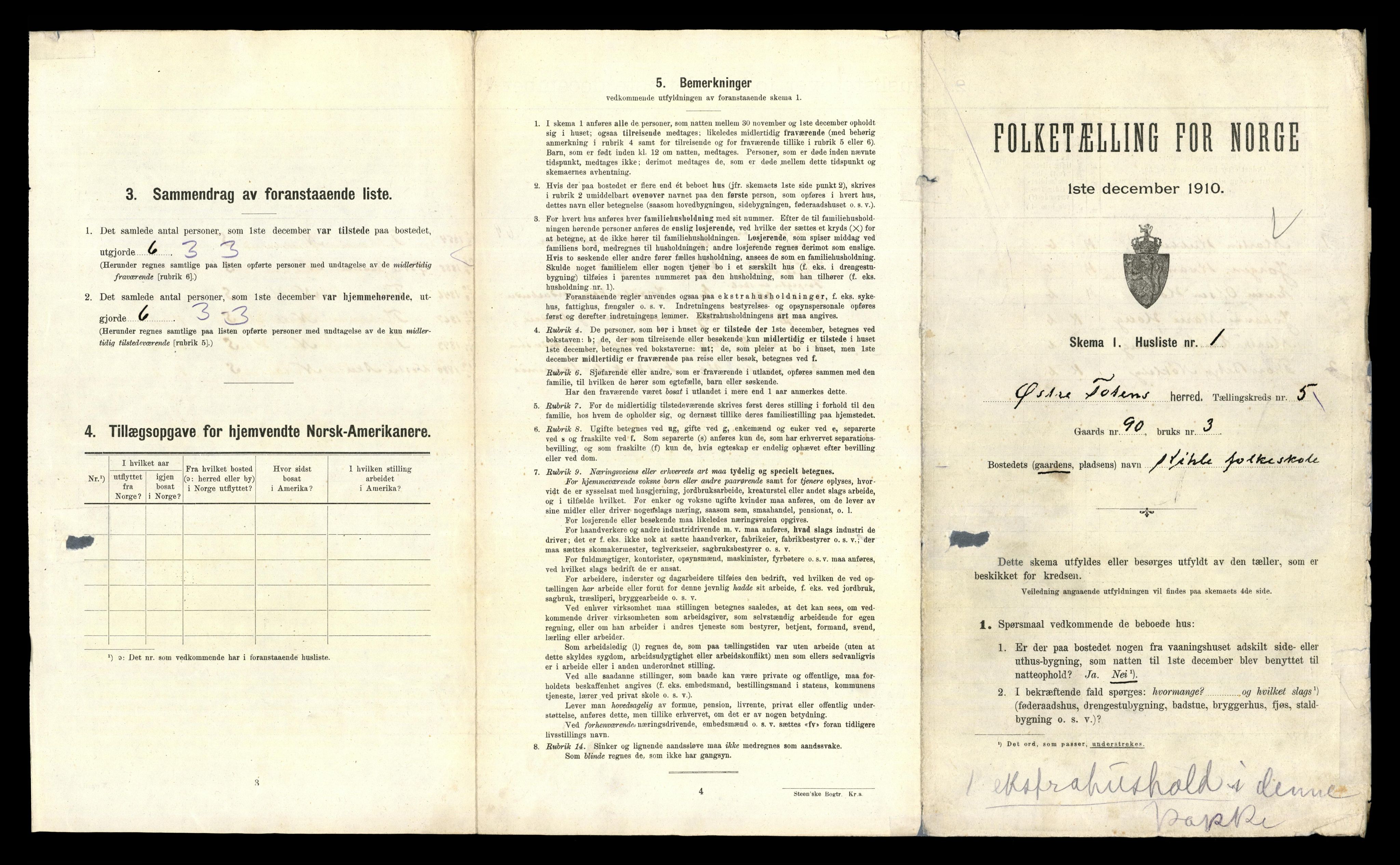 RA, 1910 census for Østre Toten, 1910, p. 1353