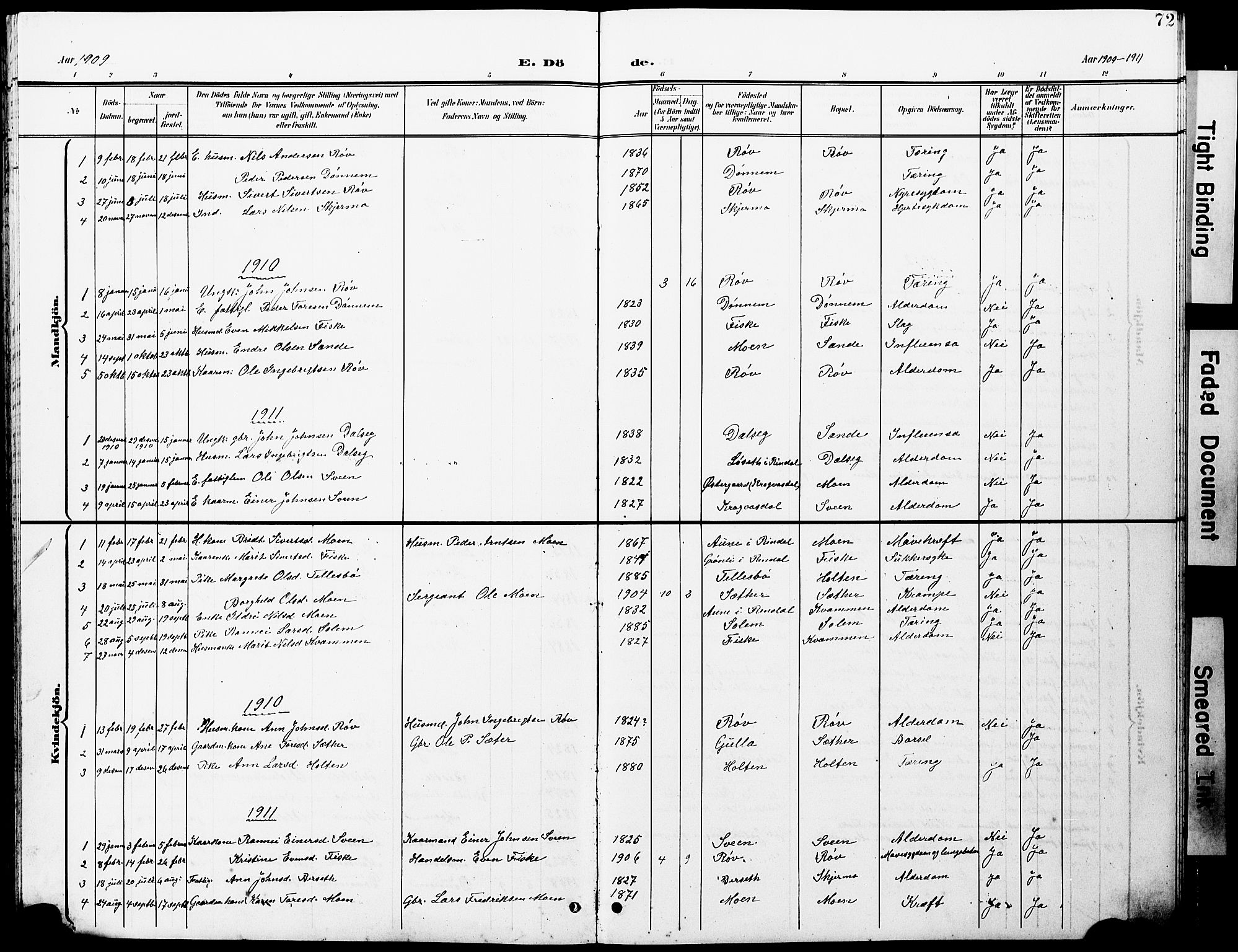 Ministerialprotokoller, klokkerbøker og fødselsregistre - Møre og Romsdal, SAT/A-1454/597/L1065: Parish register (copy) no. 597C02, 1899-1930, p. 72