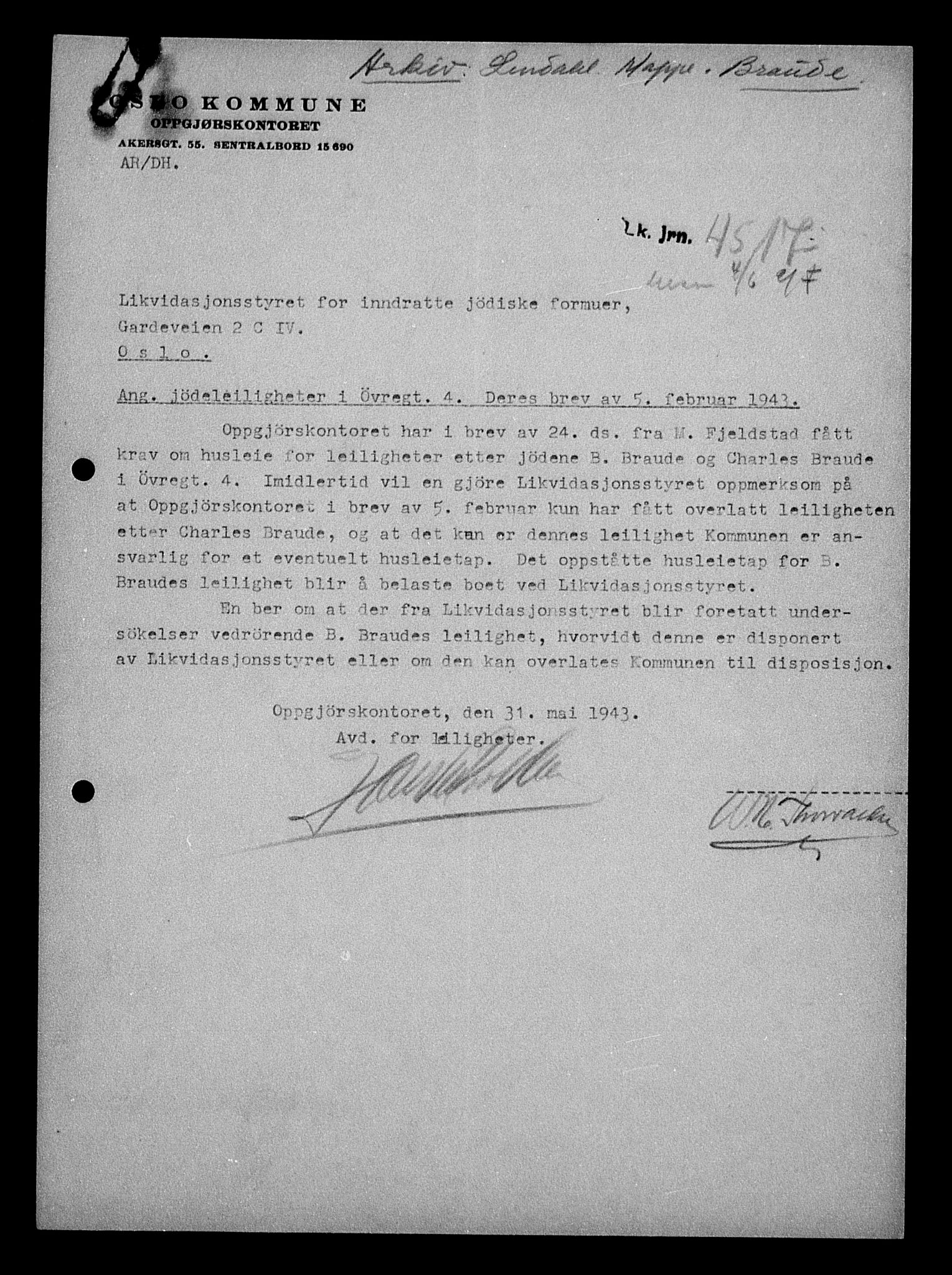 Justisdepartementet, Tilbakeføringskontoret for inndratte formuer, AV/RA-S-1564/H/Hc/Hcc/L0927: --, 1945-1947, p. 515