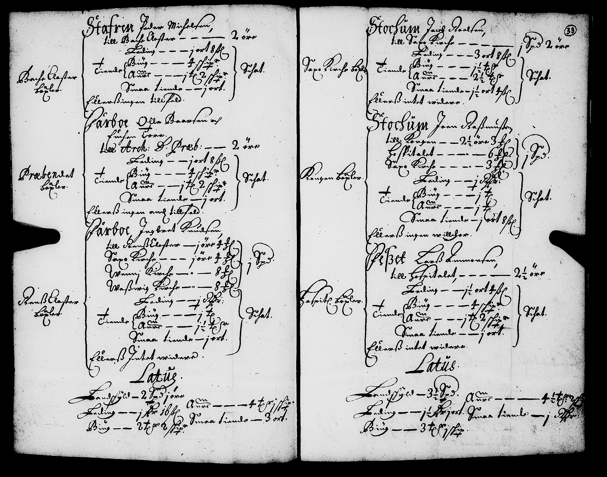 Rentekammeret inntil 1814, Realistisk ordnet avdeling, AV/RA-EA-4070/N/Nb/Nba/L0055: Inderøy len, 1668, p. 32b-33a