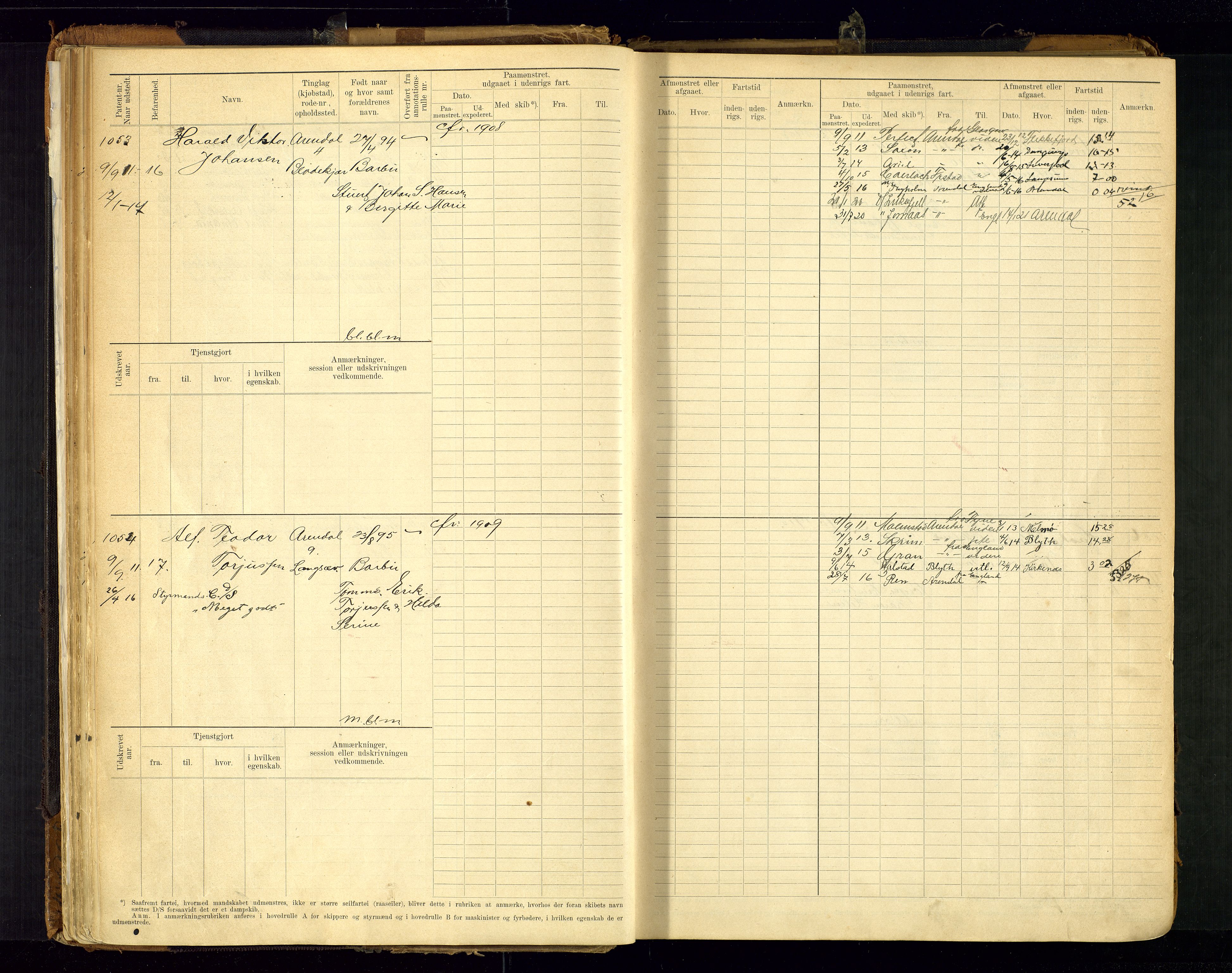 Arendal mønstringskrets, SAK/2031-0012/F/Fb/L0021: Hovedrulle A nr 969-1465, S-19, 1910-1914, p. 47