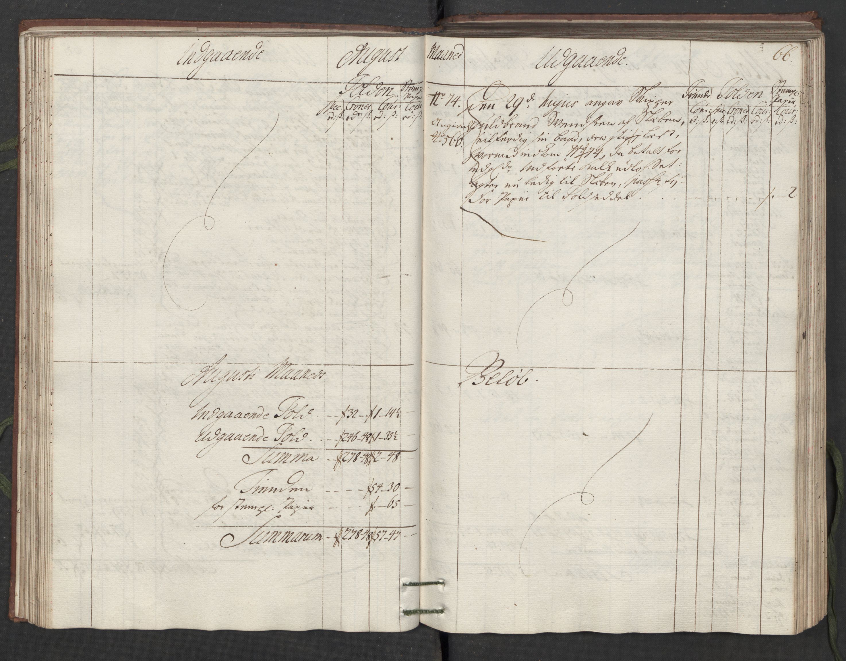 Generaltollkammeret, tollregnskaper, AV/RA-EA-5490/R05/L0014/0001: Tollregnskaper Moss, Son, Krokstad / Hovedtollbok, 1733, p. 65b-66a