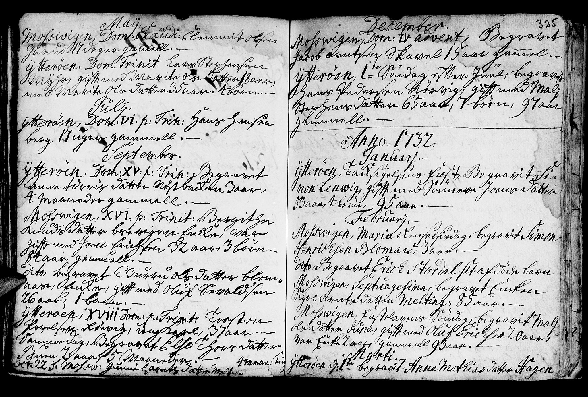 Ministerialprotokoller, klokkerbøker og fødselsregistre - Nord-Trøndelag, SAT/A-1458/722/L0215: Parish register (official) no. 722A02, 1718-1755, p. 325