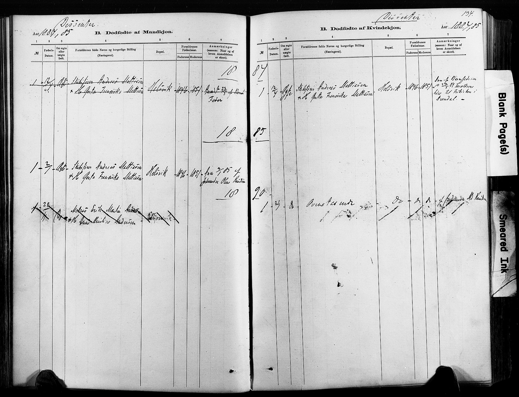 Hisøy sokneprestkontor, AV/SAK-1111-0020/F/Fa/L0003: Parish register (official) no. A 3, 1881-1894, p. 134