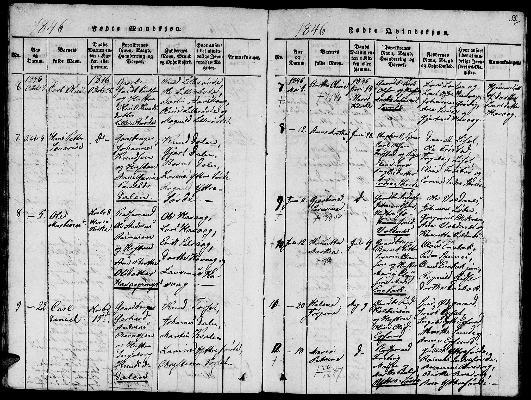 Ministerialprotokoller, klokkerbøker og fødselsregistre - Møre og Romsdal, SAT/A-1454/504/L0054: Parish register (official) no. 504A01, 1816-1861, p. 55