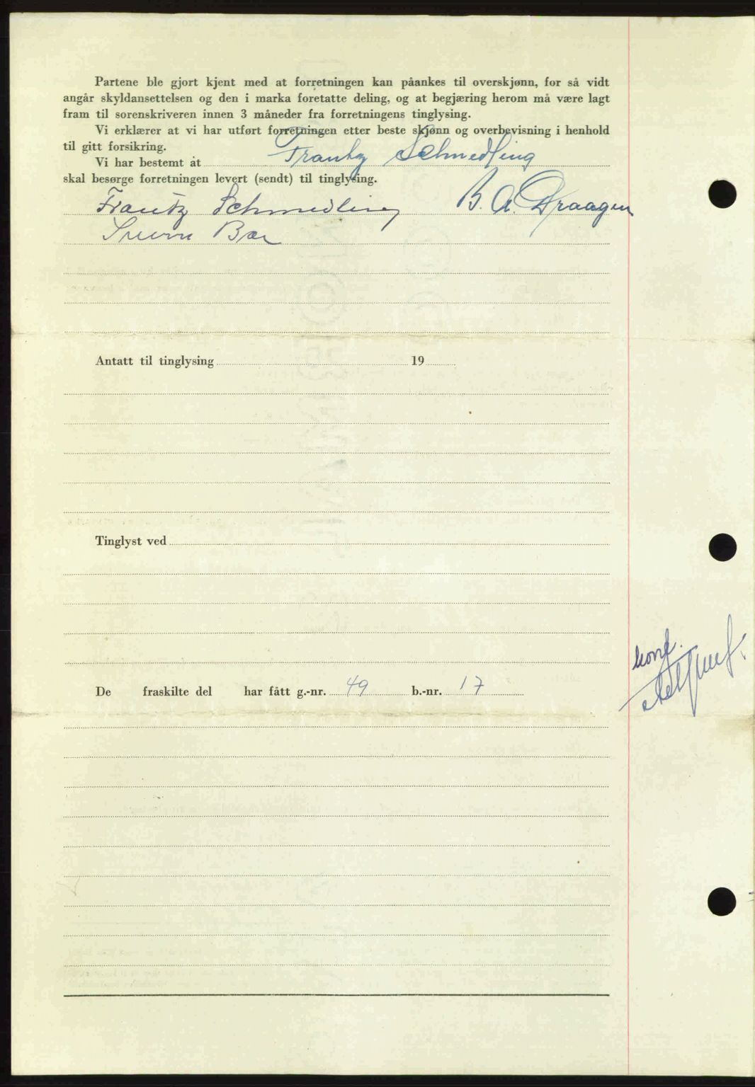 Nordmøre sorenskriveri, AV/SAT-A-4132/1/2/2Ca: Mortgage book no. A112, 1949-1949, Diary no: : 2234/1949