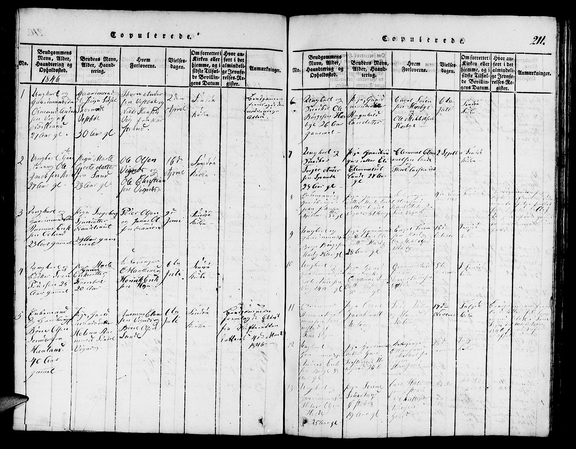 Finnøy sokneprestkontor, SAST/A-101825/H/Ha/Hab/L0001: Parish register (copy) no. B 1, 1816-1856, p. 211