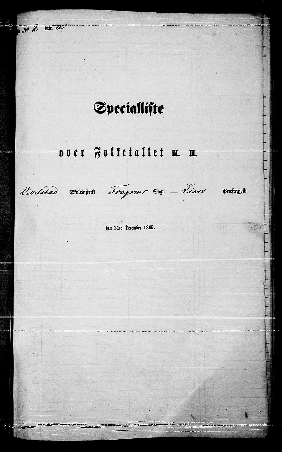 RA, 1865 census for Lier, 1865, p. 40