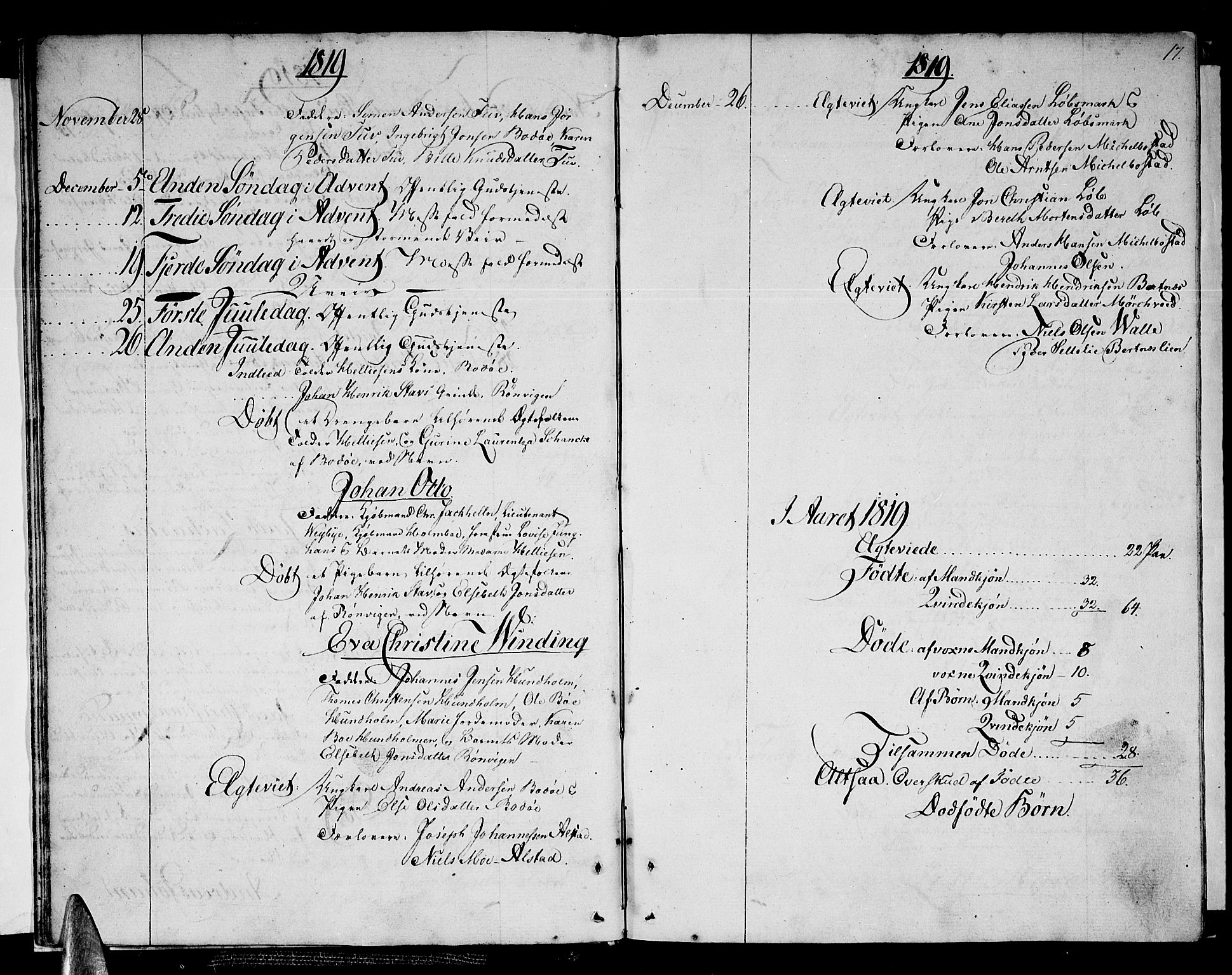 Ministerialprotokoller, klokkerbøker og fødselsregistre - Nordland, AV/SAT-A-1459/801/L0005: Parish register (official) no. 801A05, 1818-1834, p. 17