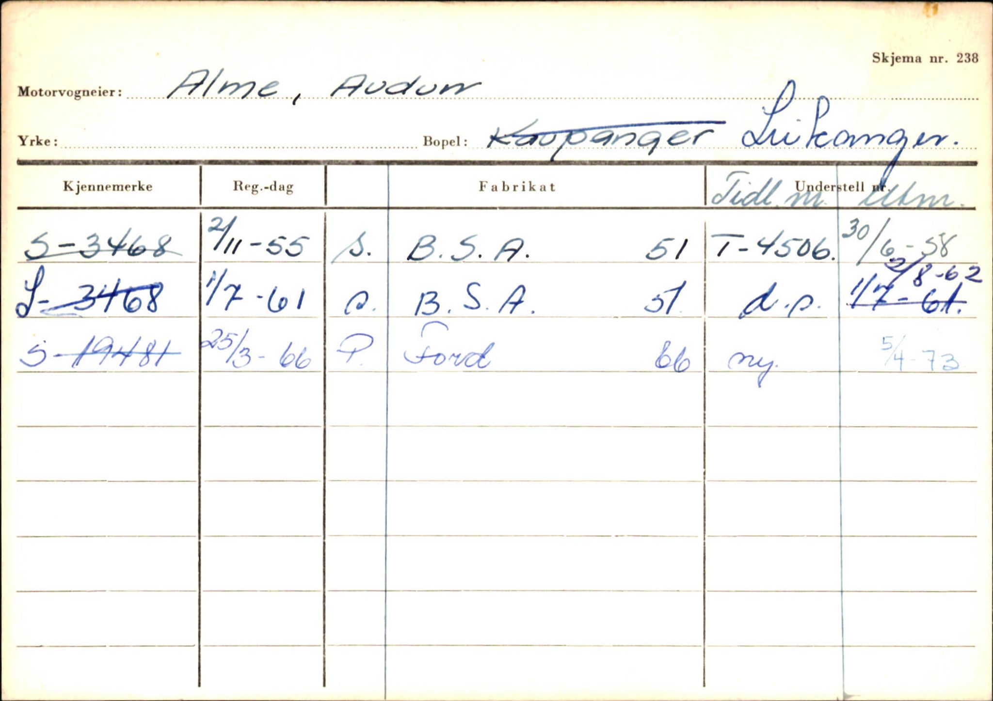 Statens vegvesen, Sogn og Fjordane vegkontor, AV/SAB-A-5301/4/F/L0126: Eigarregister Fjaler M-Å. Leikanger A-Å, 1945-1975, p. 788