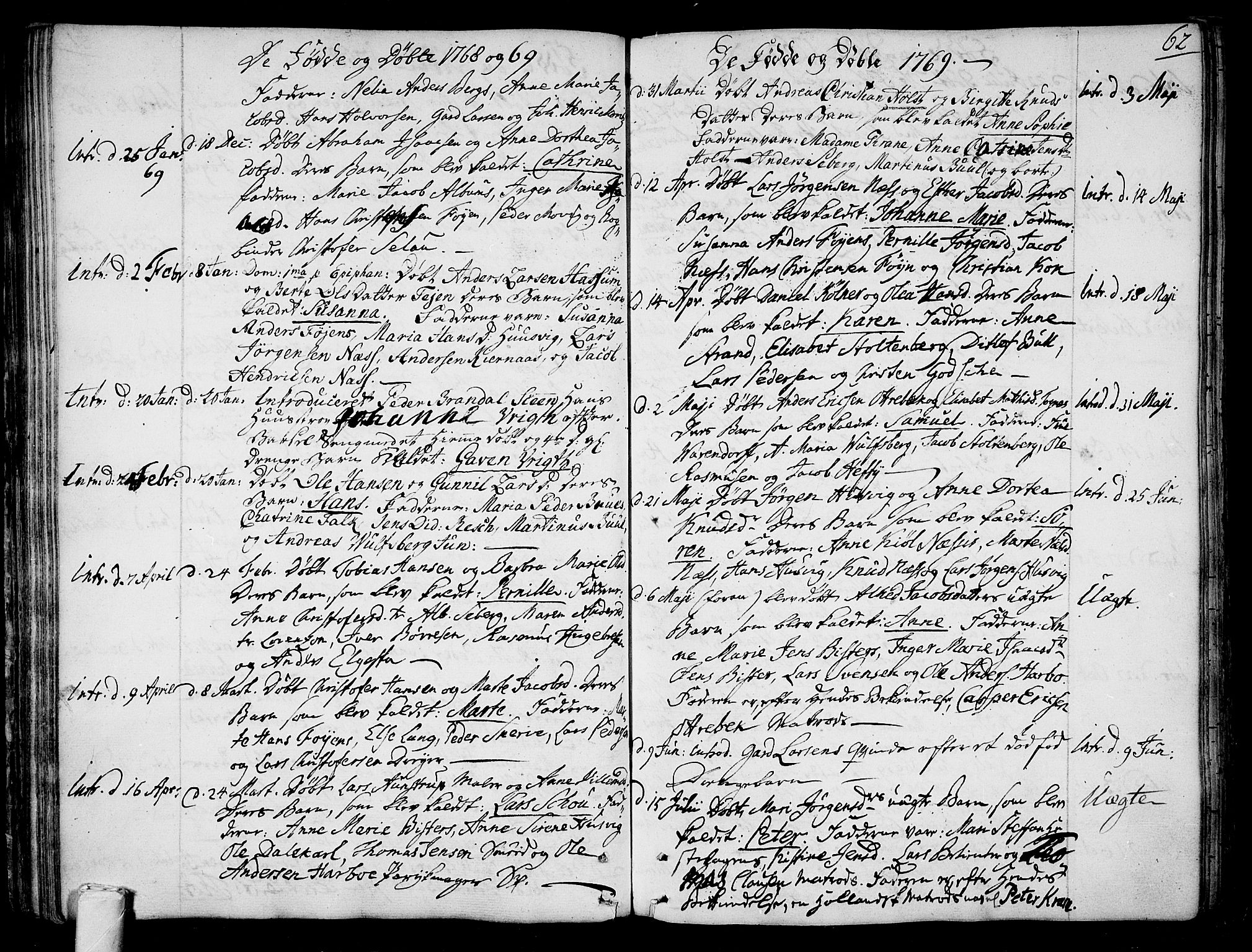 Tønsberg kirkebøker, SAKO/A-330/F/Fa/L0002: Parish register (official) no. I 2, 1760-1796, p. 62