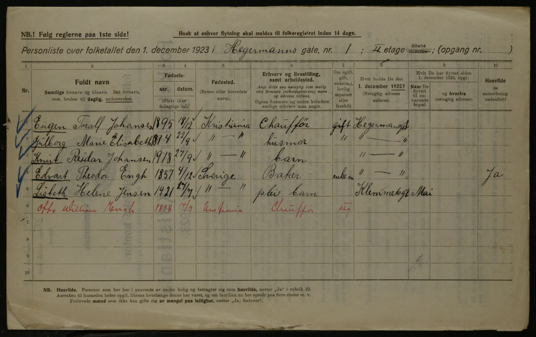 OBA, Municipal Census 1923 for Kristiania, 1923, p. 40794