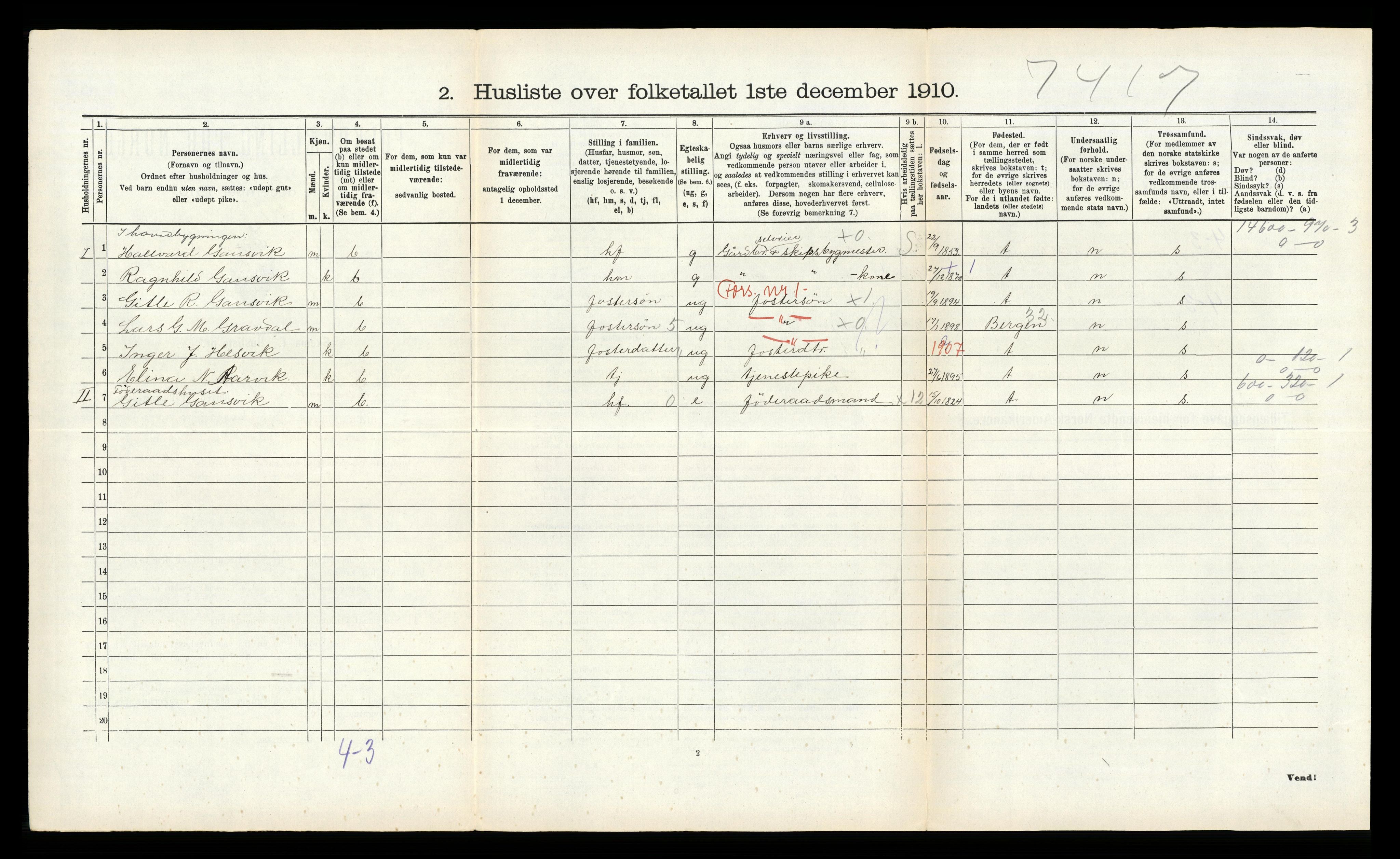 RA, 1910 census for Kvinnherad, 1910, p. 472