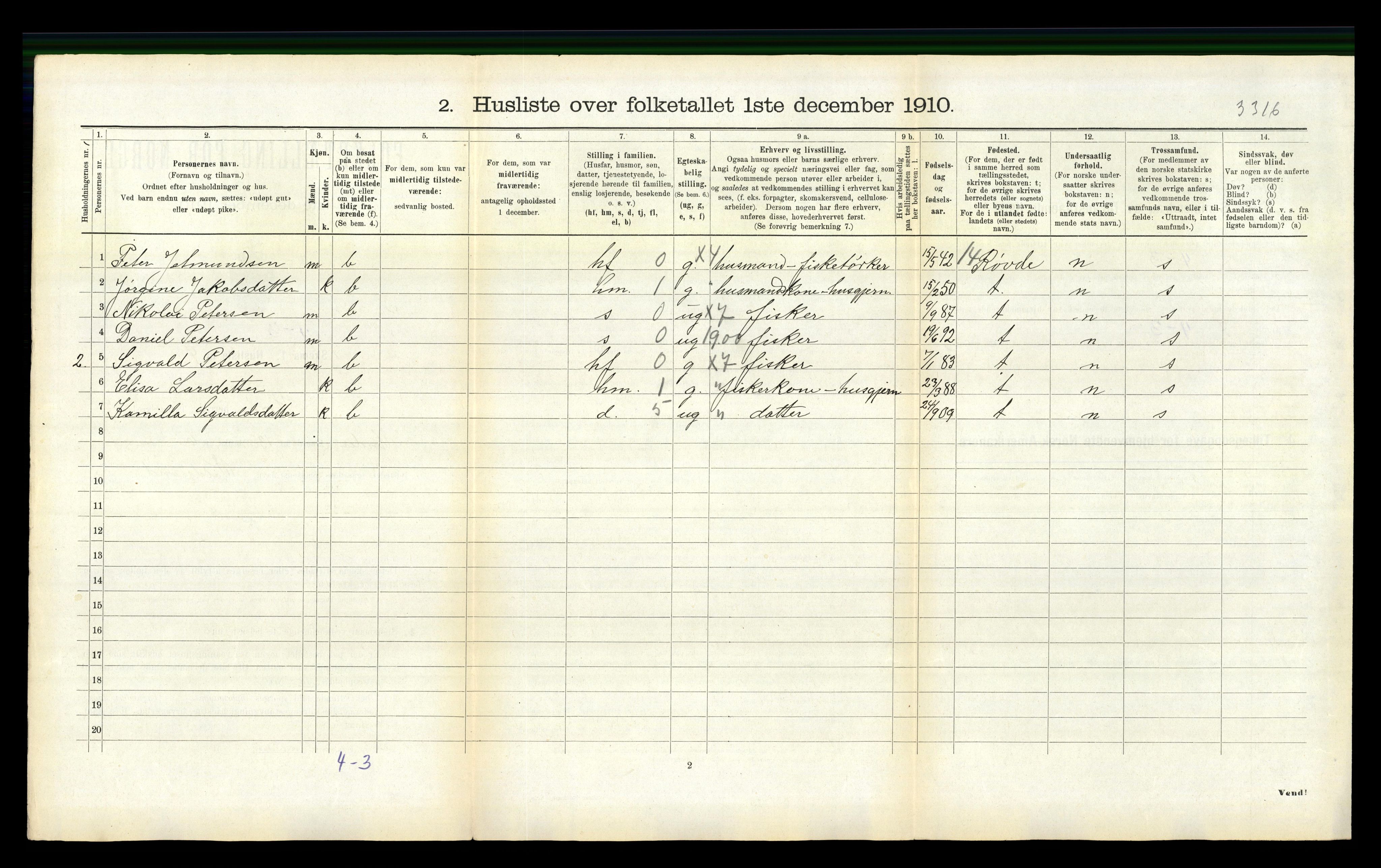 RA, 1910 census for Herøy, 1910, p. 457