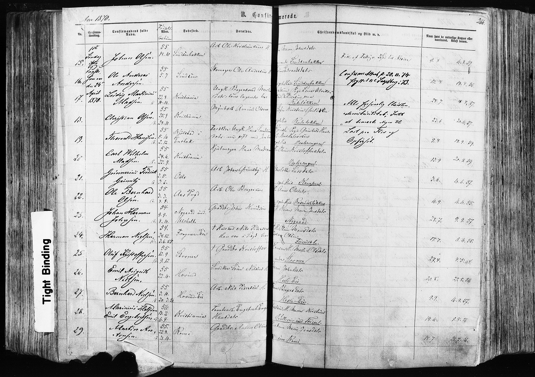 Østre Aker prestekontor Kirkebøker, SAO/A-10840/F/Fa/L0003: Parish register (official) no. I 3, 1869-1875, p. 266