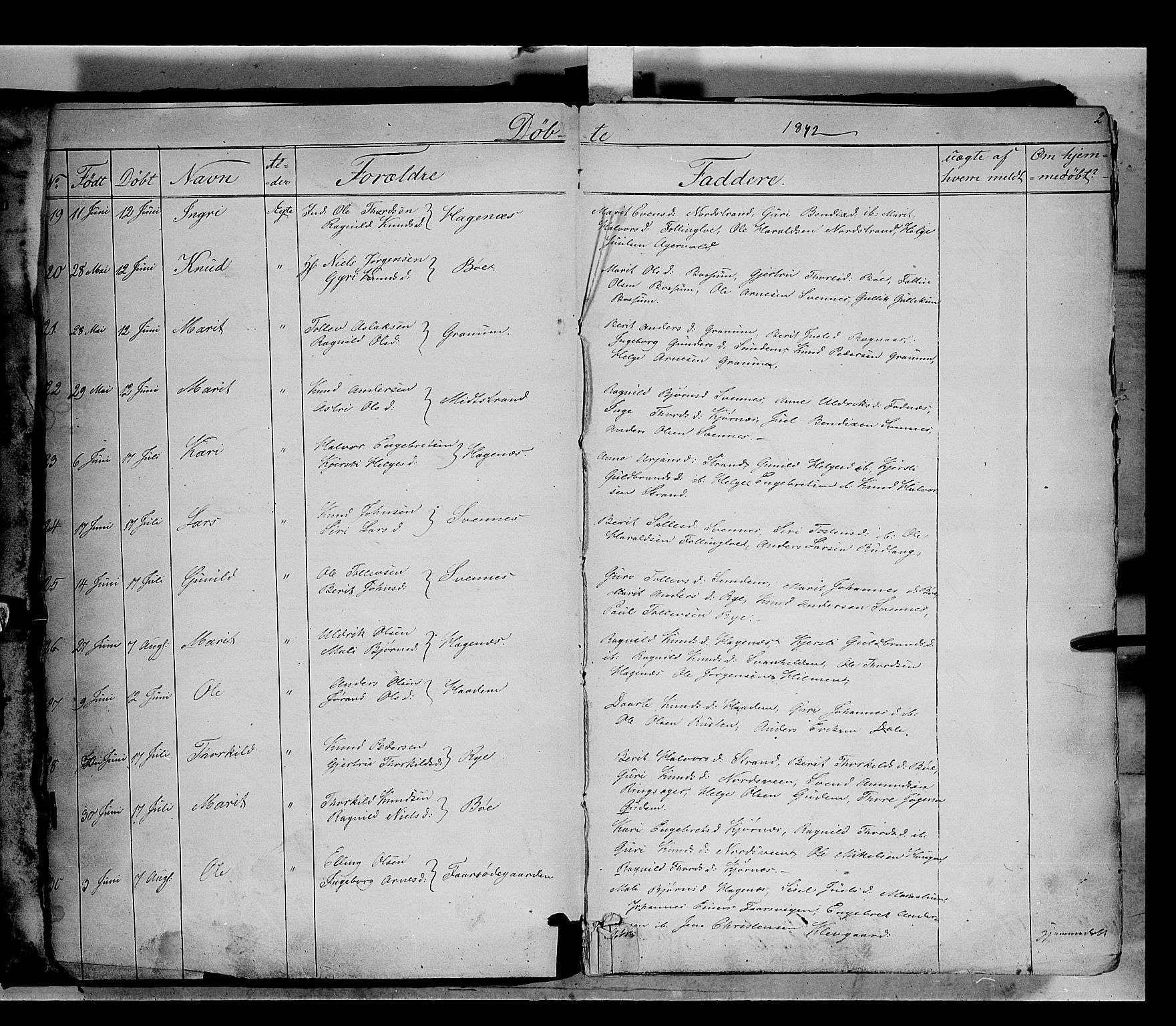 Nord-Aurdal prestekontor, AV/SAH-PREST-132/H/Ha/Haa/L0005: Parish register (official) no. 5, 1842-1863, p. 2