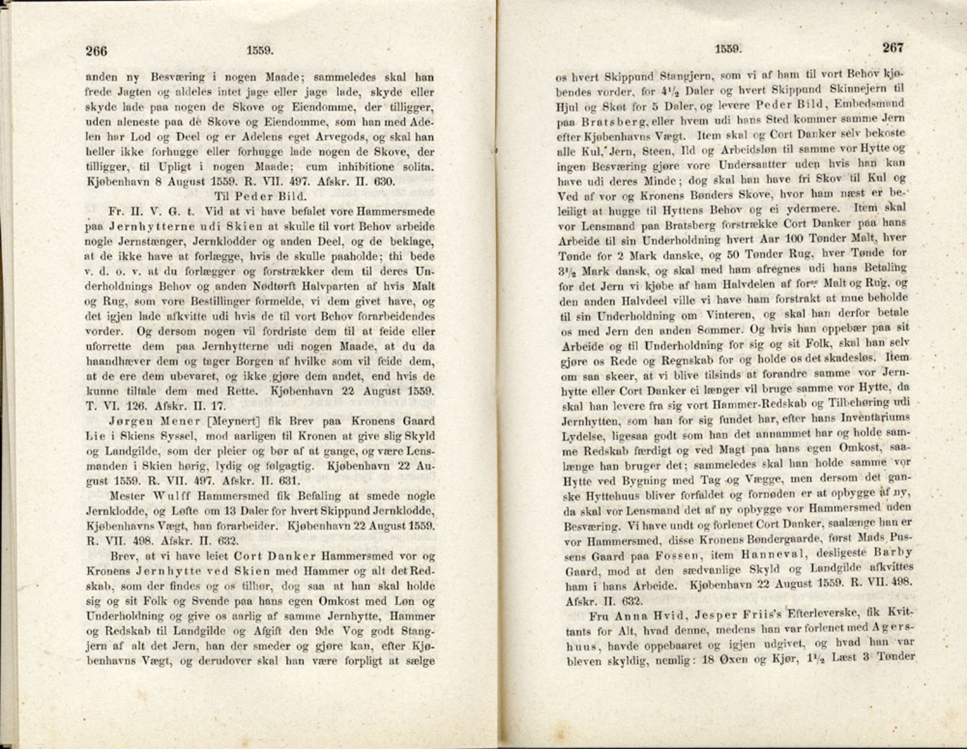 Publikasjoner utgitt av Det Norske Historiske Kildeskriftfond, PUBL/-/-/-: Norske Rigs-Registranter, bind 1, 1523-1571, p. 266-267