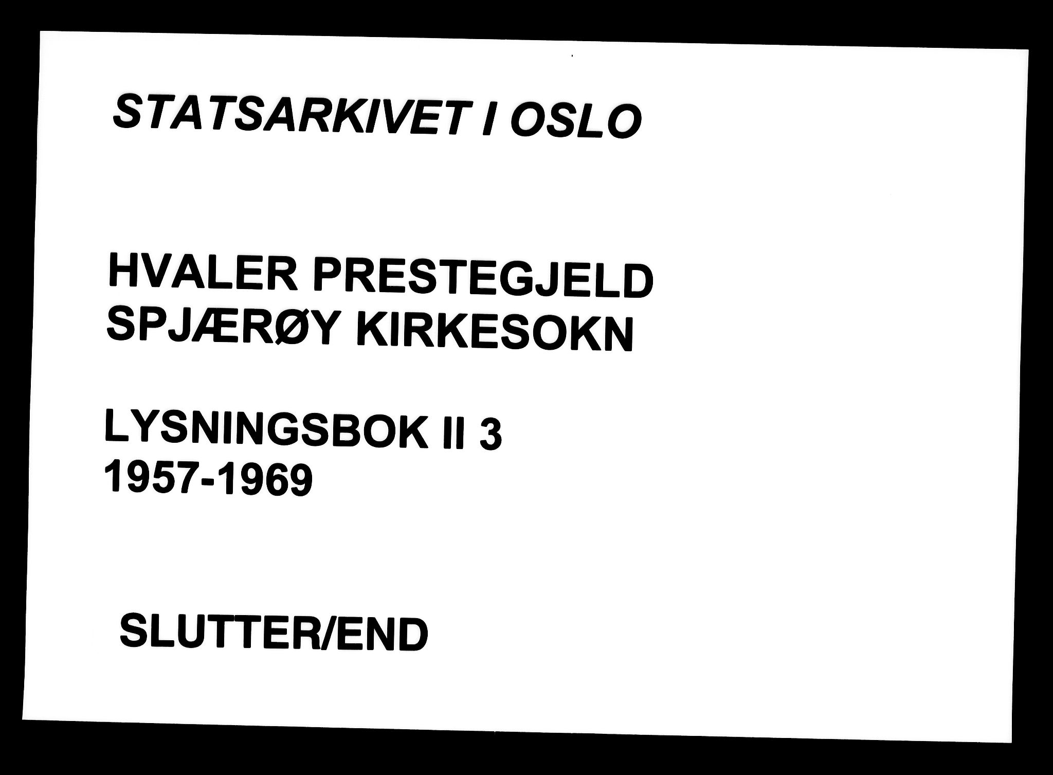 Hvaler prestekontor Kirkebøker, AV/SAO-A-2001/H/Hb/L0003: Banns register no. II 3, 1957-1969