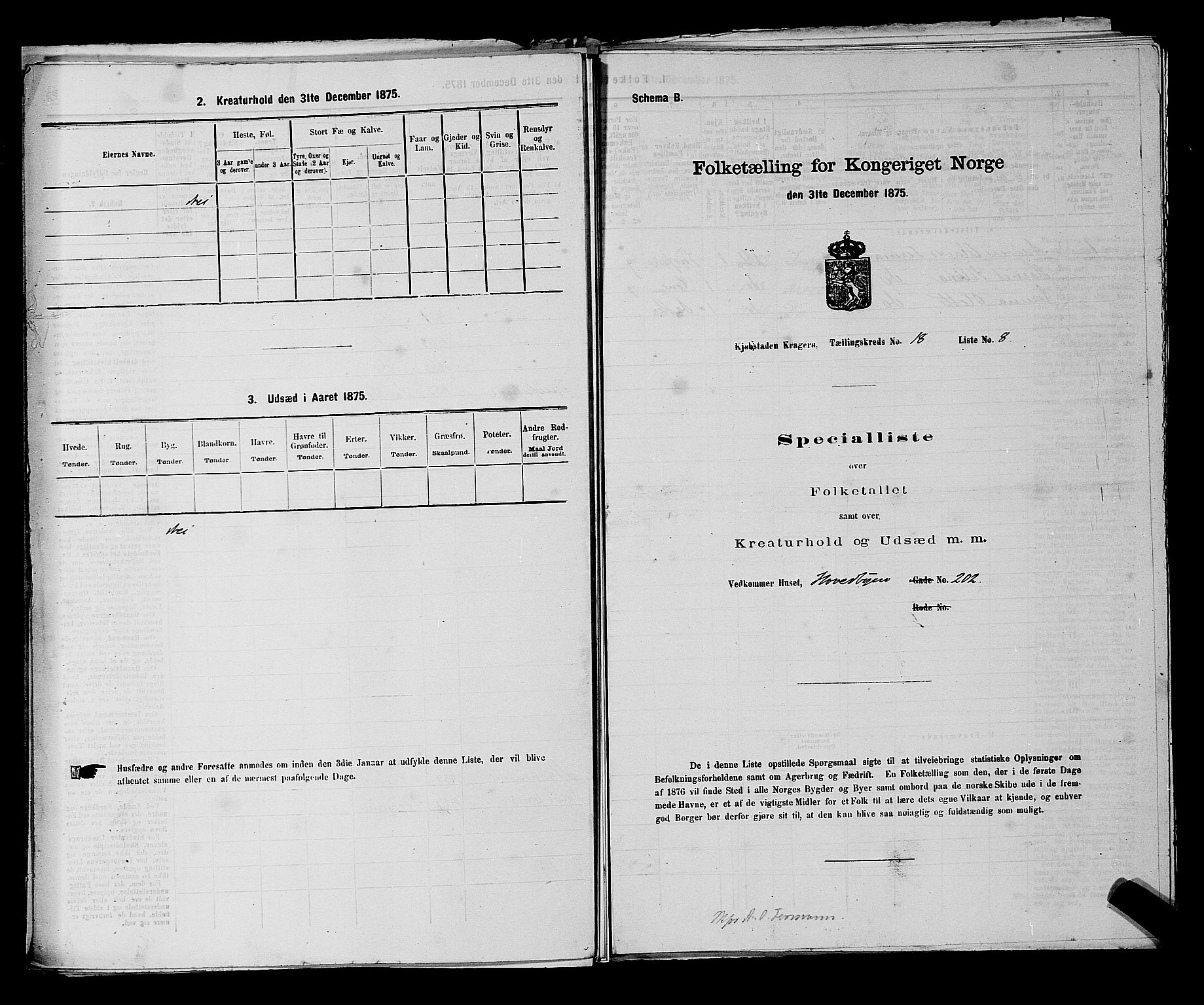 SAKO, 1875 census for 0801P Kragerø, 1875, p. 393