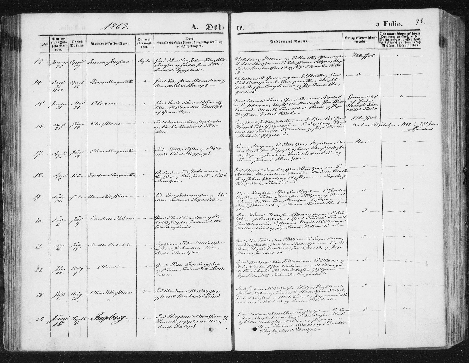 Ministerialprotokoller, klokkerbøker og fødselsregistre - Nord-Trøndelag, SAT/A-1458/746/L0447: Parish register (official) no. 746A06, 1860-1877, p. 73