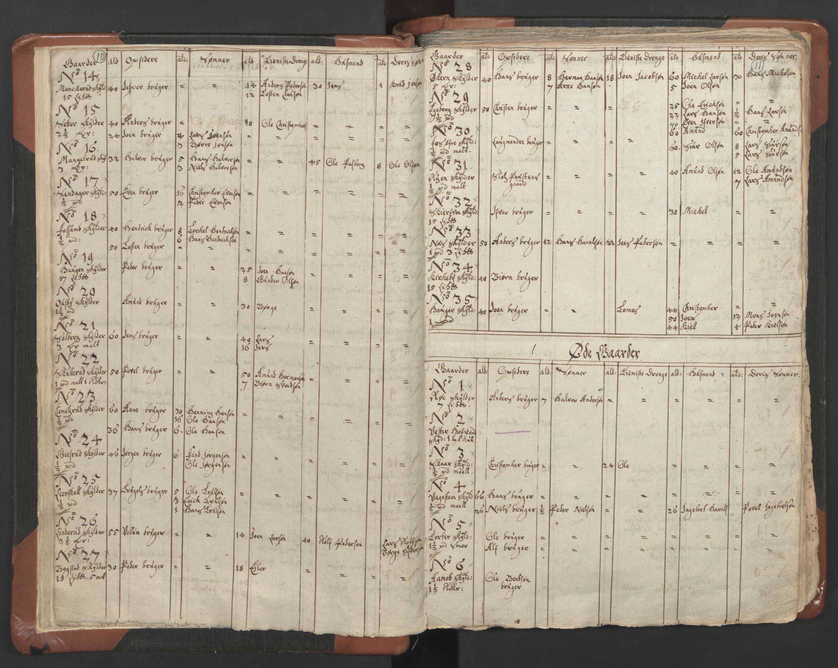 RA, Vicar's Census 1664-1666, no. 9: Bragernes deanery, 1664-1666, p. 10-11