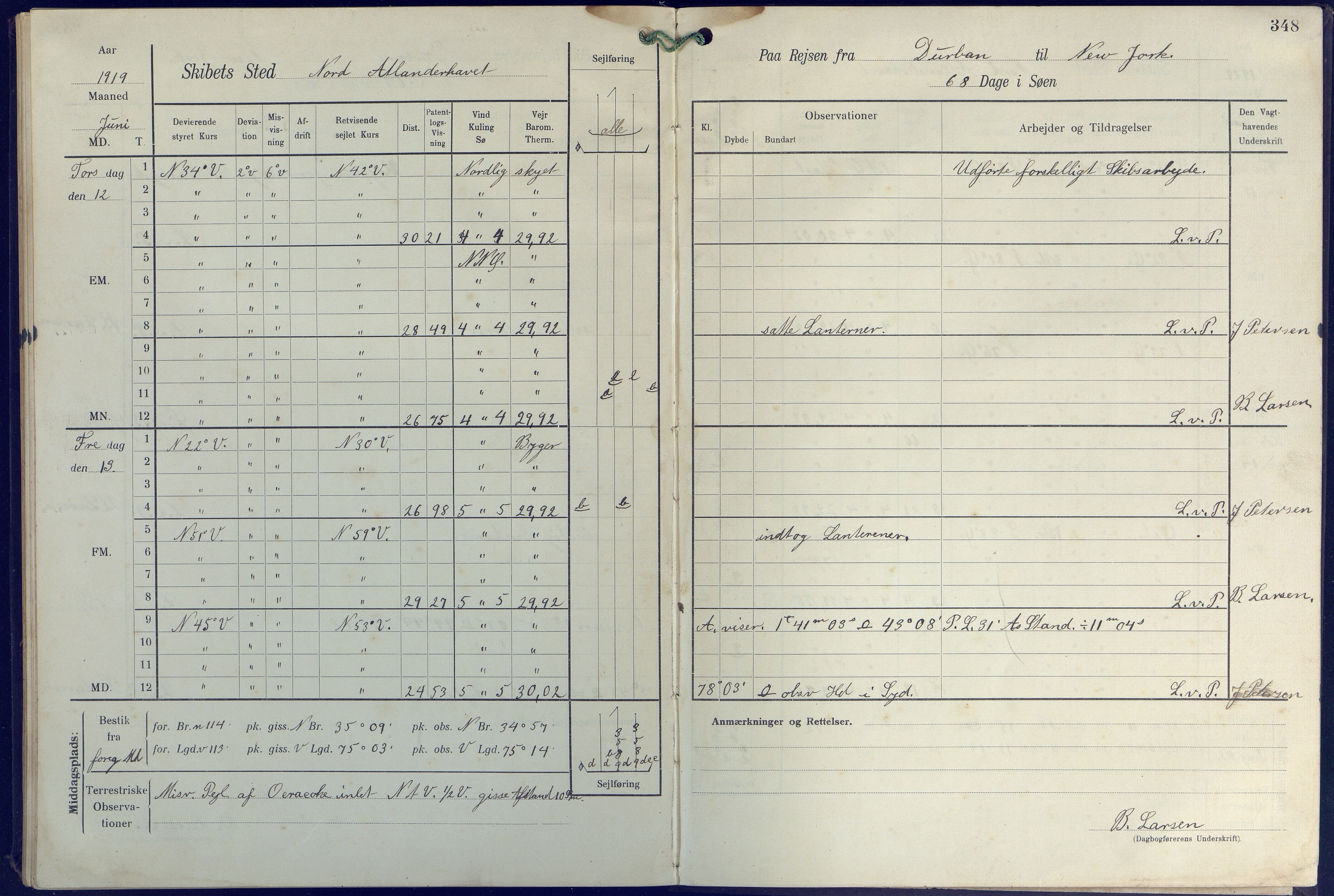 Fartøysarkivet, AAKS/PA-1934/F/L0271: Pehr Ugland (bark), 1917-1919, p. 348