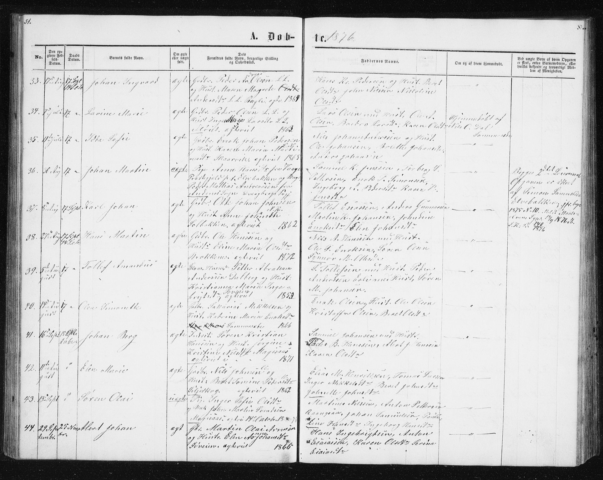 Ibestad sokneprestembete, AV/SATØ-S-0077/H/Ha/Hab/L0013klokker: Parish register (copy) no. 13, 1865-1879, p. 51