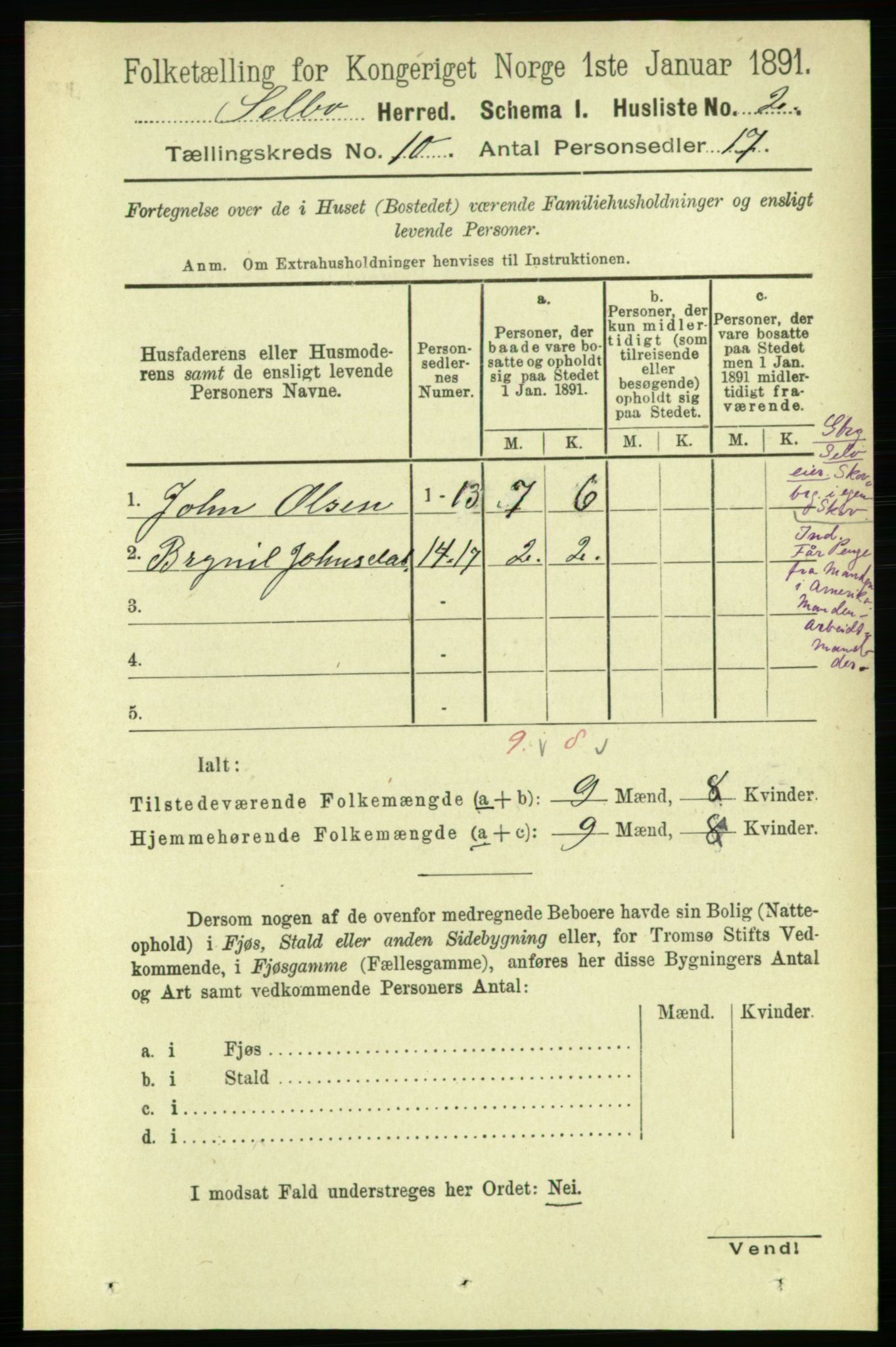 RA, 1891 census for 1664 Selbu, 1891, p. 3605