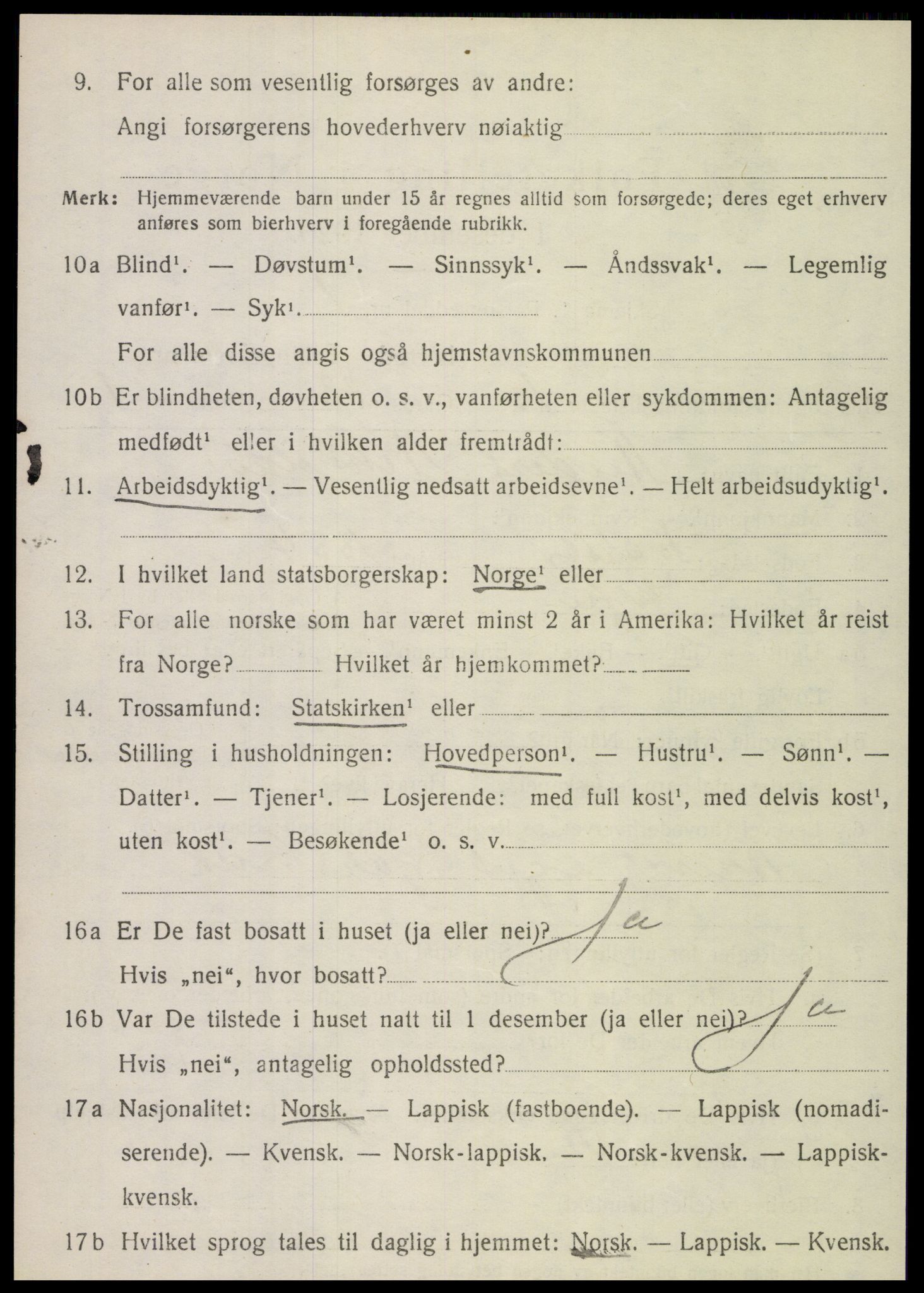 SAT, 1920 census for Hemnes, 1920, p. 7119
