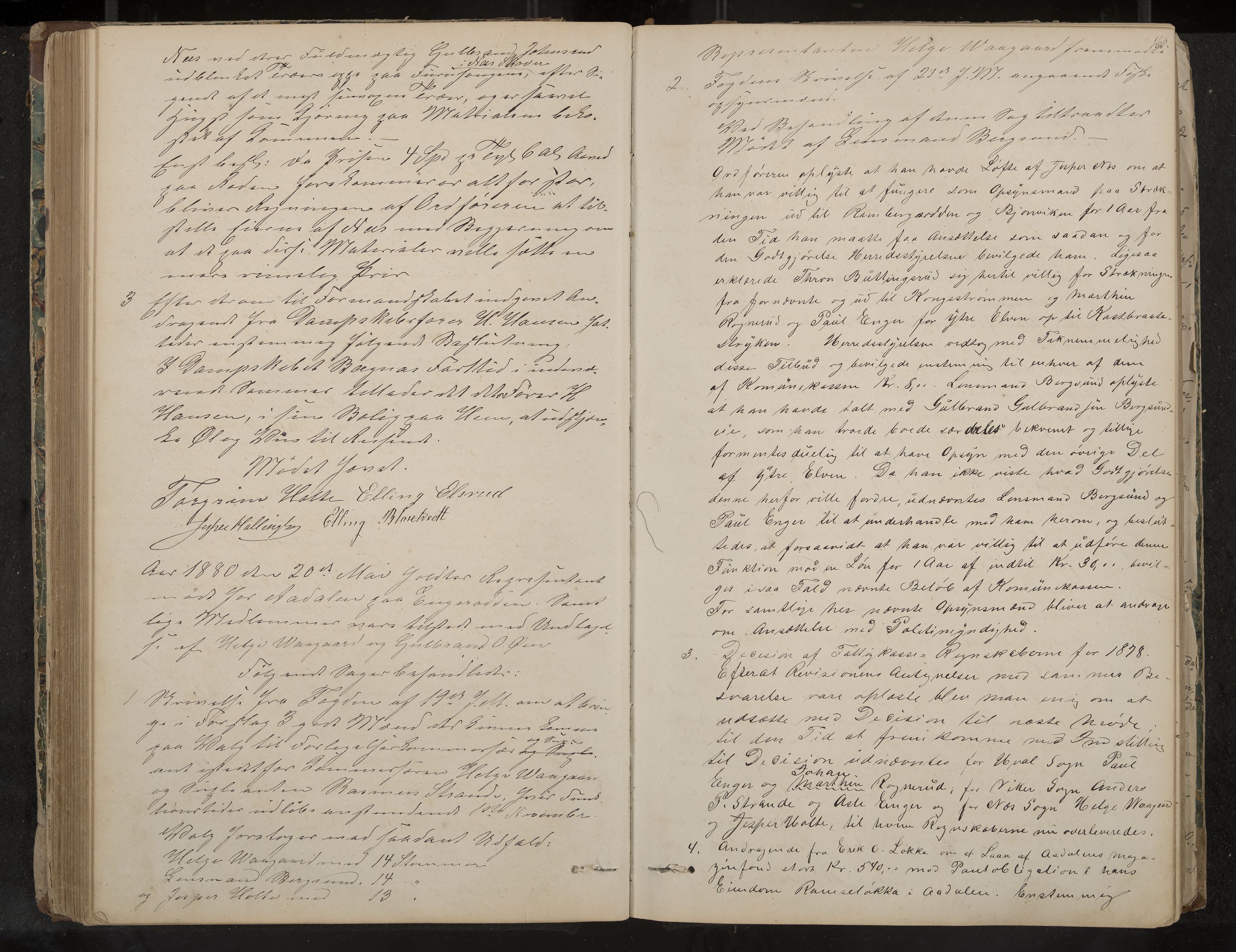 Ådal formannskap og sentraladministrasjon, IKAK/0614021/A/Aa/L0001: Møtebok, 1858-1891, p. 160