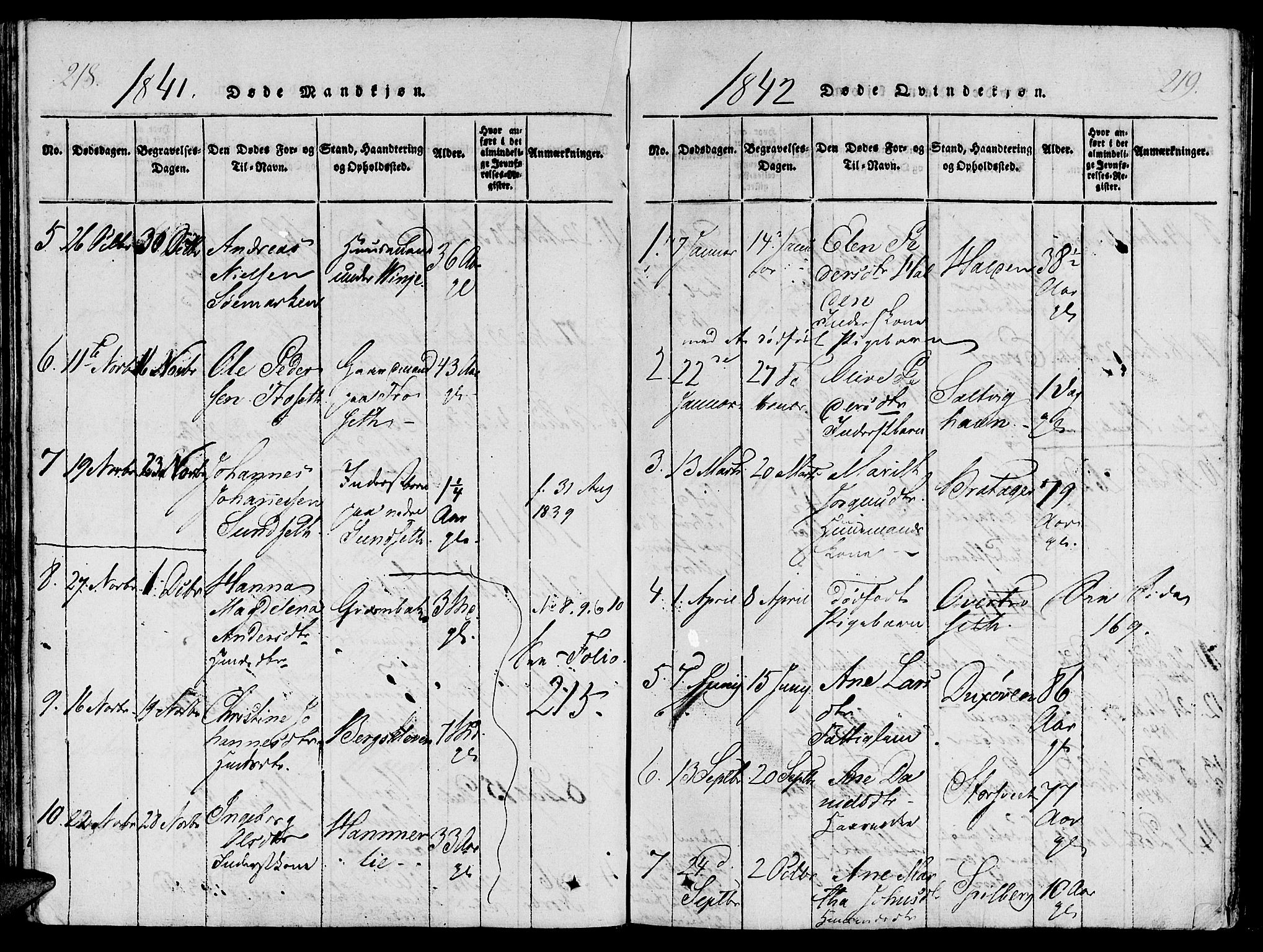 Ministerialprotokoller, klokkerbøker og fødselsregistre - Nord-Trøndelag, SAT/A-1458/733/L0322: Parish register (official) no. 733A01, 1817-1842, p. 218-219