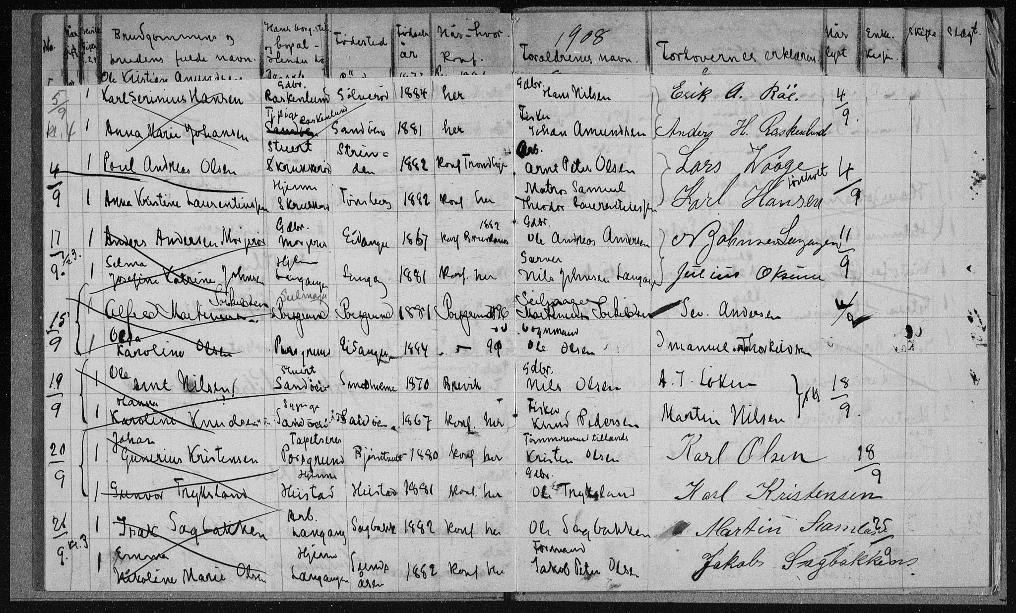 Eidanger kirkebøker, SAKO/A-261/H/Ha/L0002: Banns register no. 2, 1904-1912