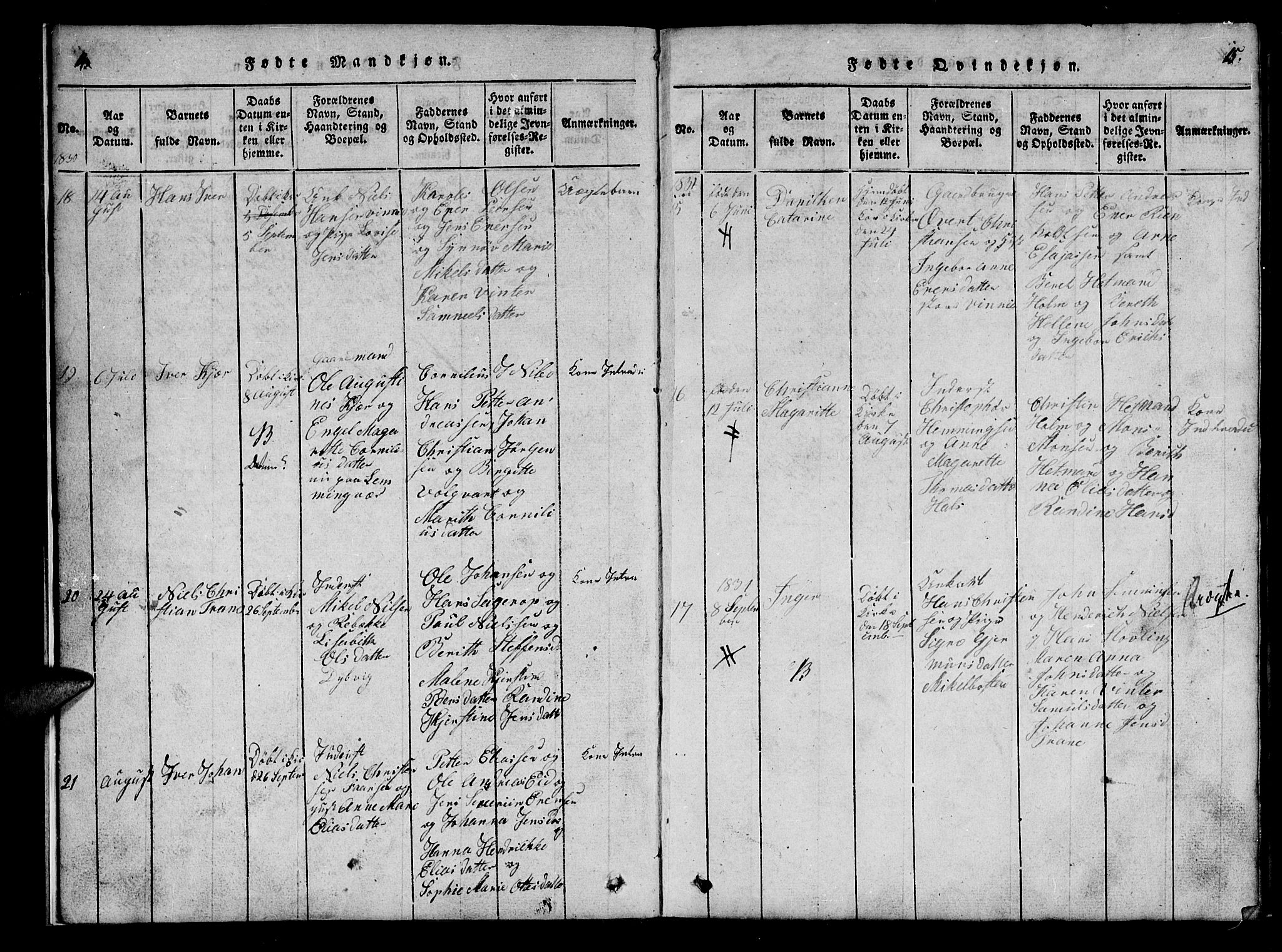 Tranøy sokneprestkontor, AV/SATØ-S-1313/I/Ia/Iab/L0009klokker: Parish register (copy) no. 9, 1829-1834, p. 14-15