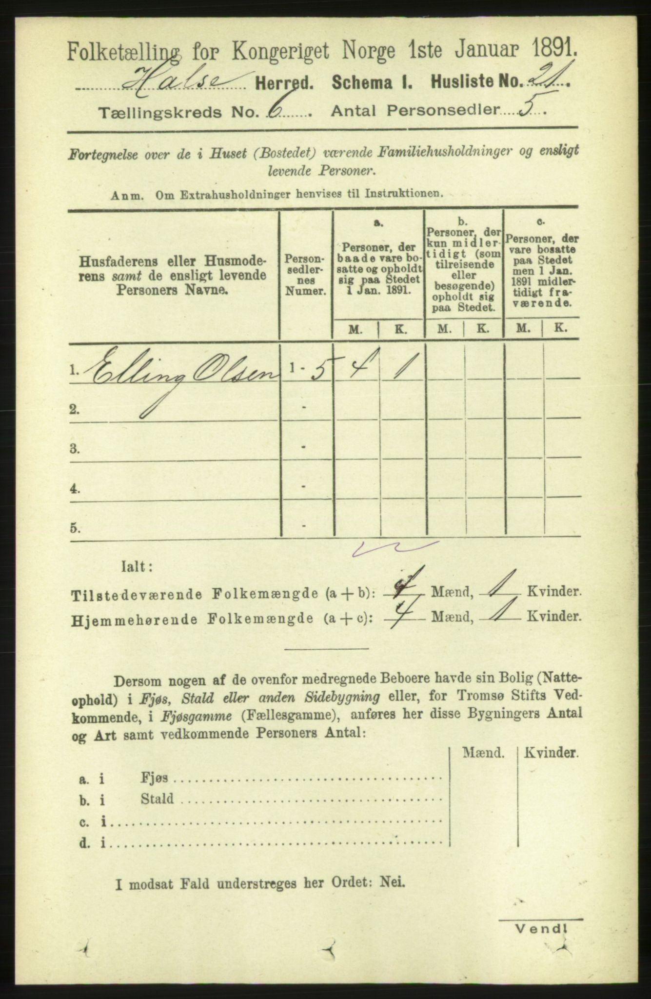 RA, 1891 census for 1571 Halsa, 1891, p. 1471