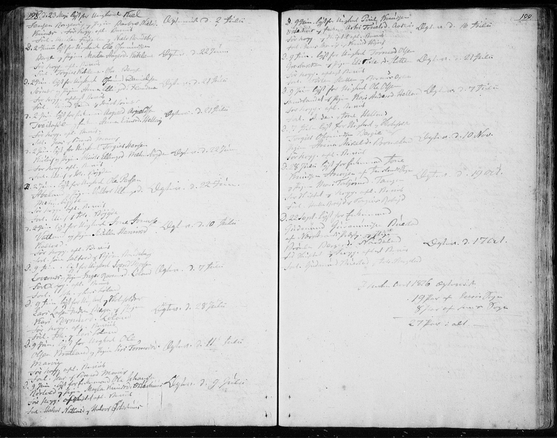 Jelsa sokneprestkontor, SAST/A-101842/01/IV: Parish register (official) no. A 4, 1796-1816, p. 198-199